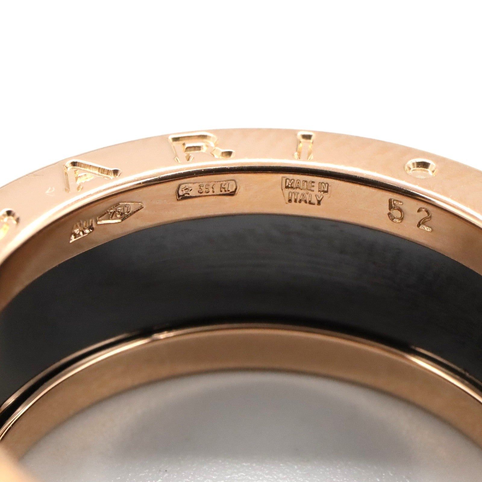 Bvlgari Bvlgari B Zero One Ring Ceramic K18Pg (Pink Gold) Black Size ONE SIZE - 4 Thumbnail