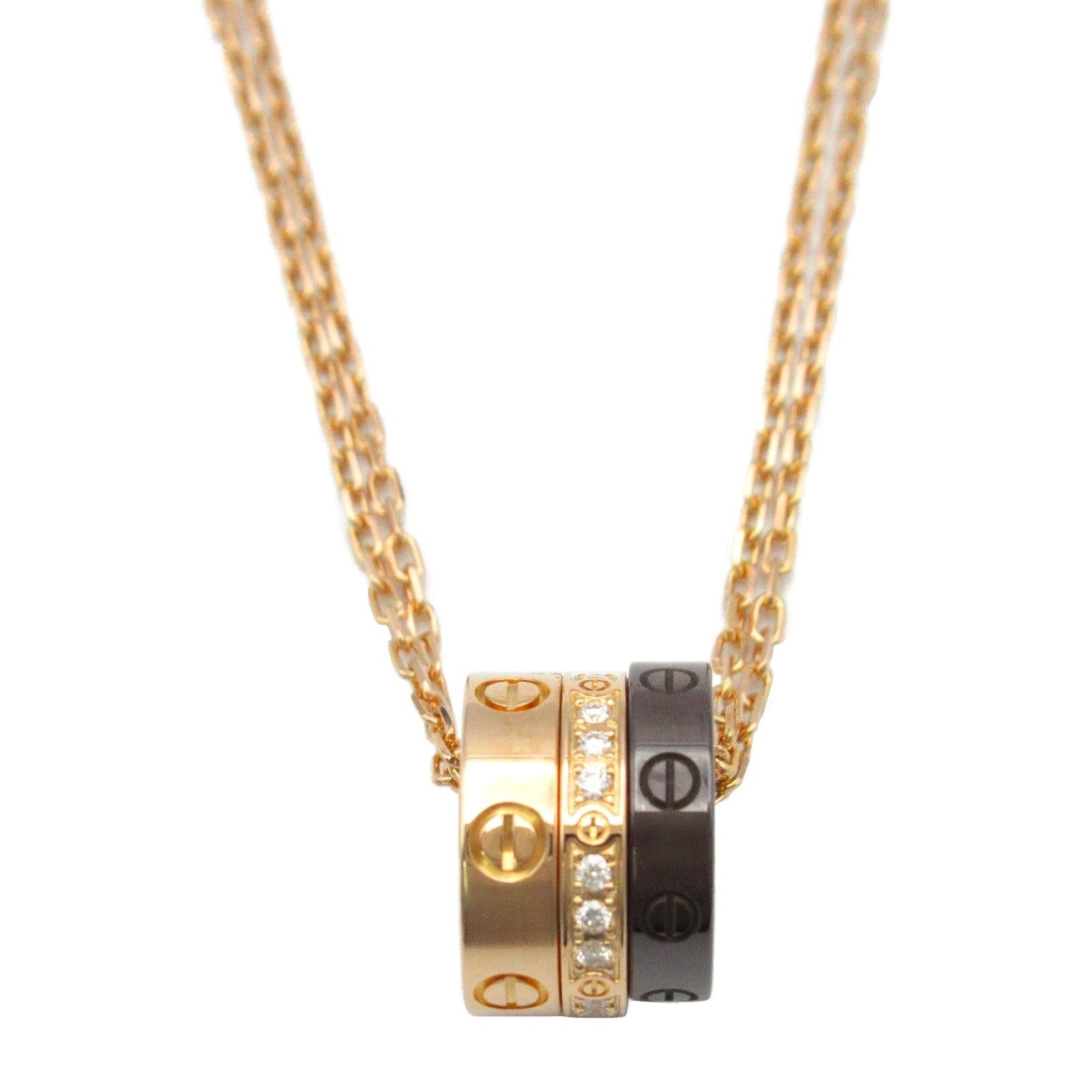 Cartier Cartier Love Necklace Three Hoops Diamond Ceramic K18Pg (Pink Gold) Clear Size ONE SIZE - 2 Thumbnail