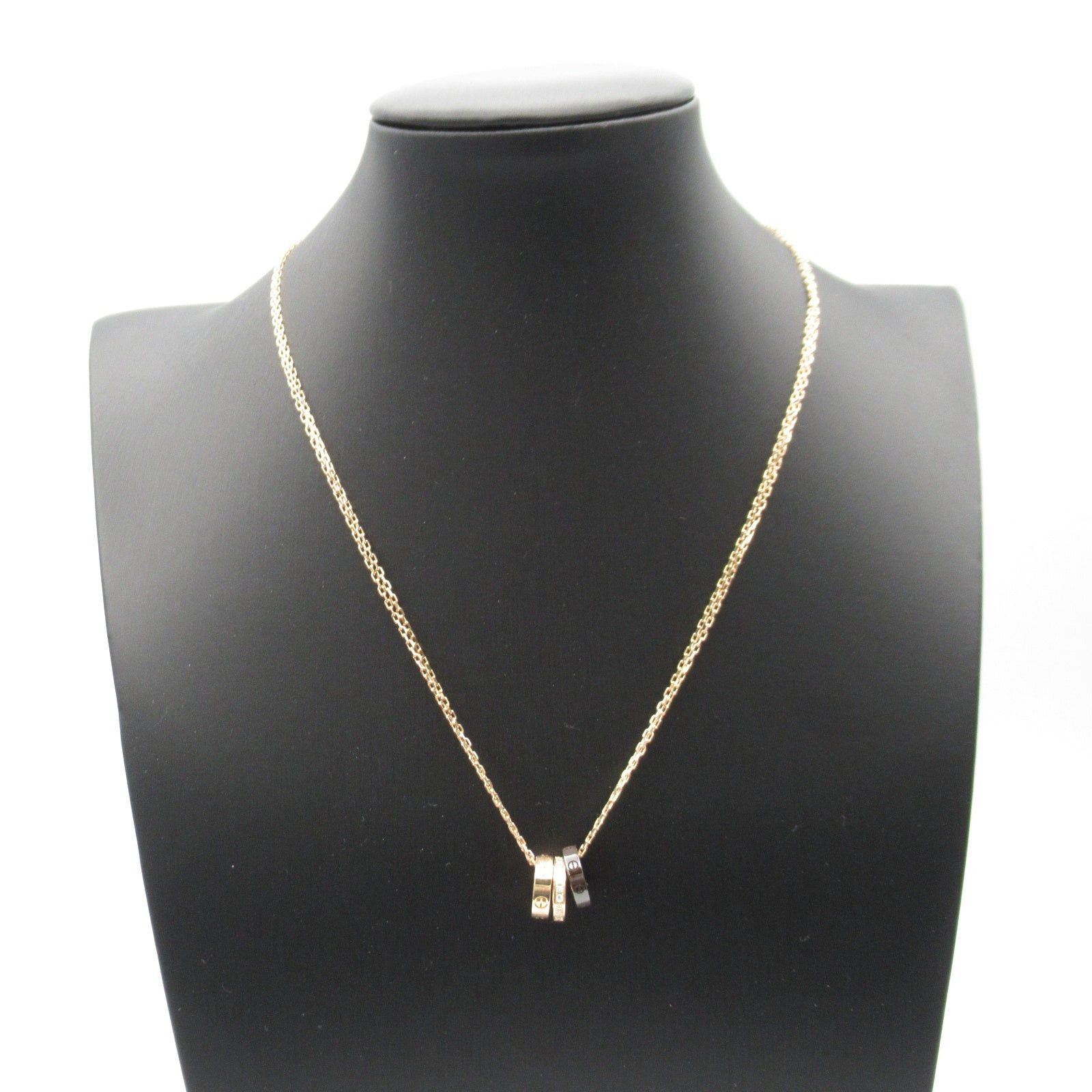 Cartier Cartier Love Necklace Three Hoops Diamond Ceramic K18Pg (Pink Gold) Clear Size ONE SIZE - 10 Thumbnail