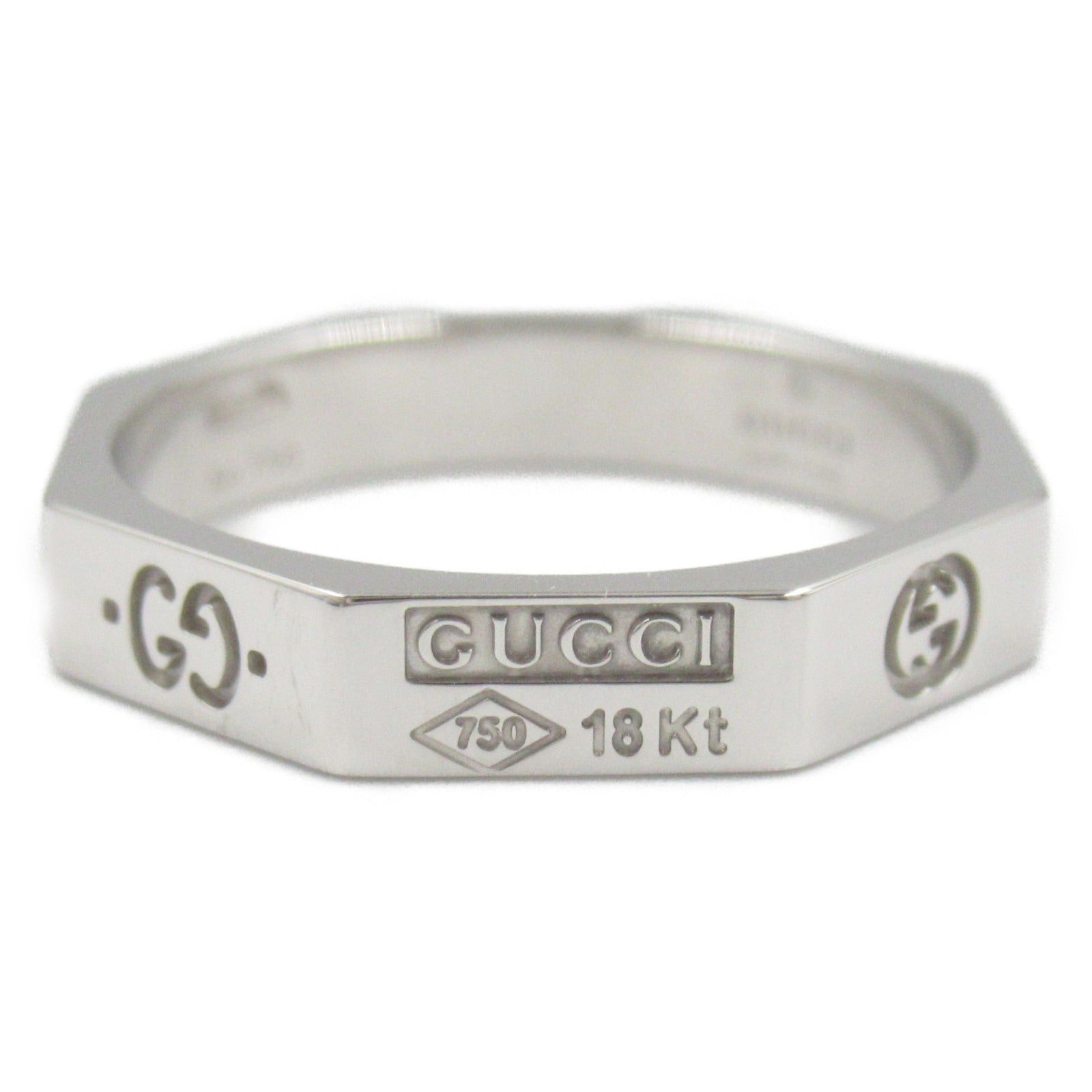 Gucci Gucci Logo Ring K18Wg (White Gold) Silver Size ONE SIZE - 3 Thumbnail