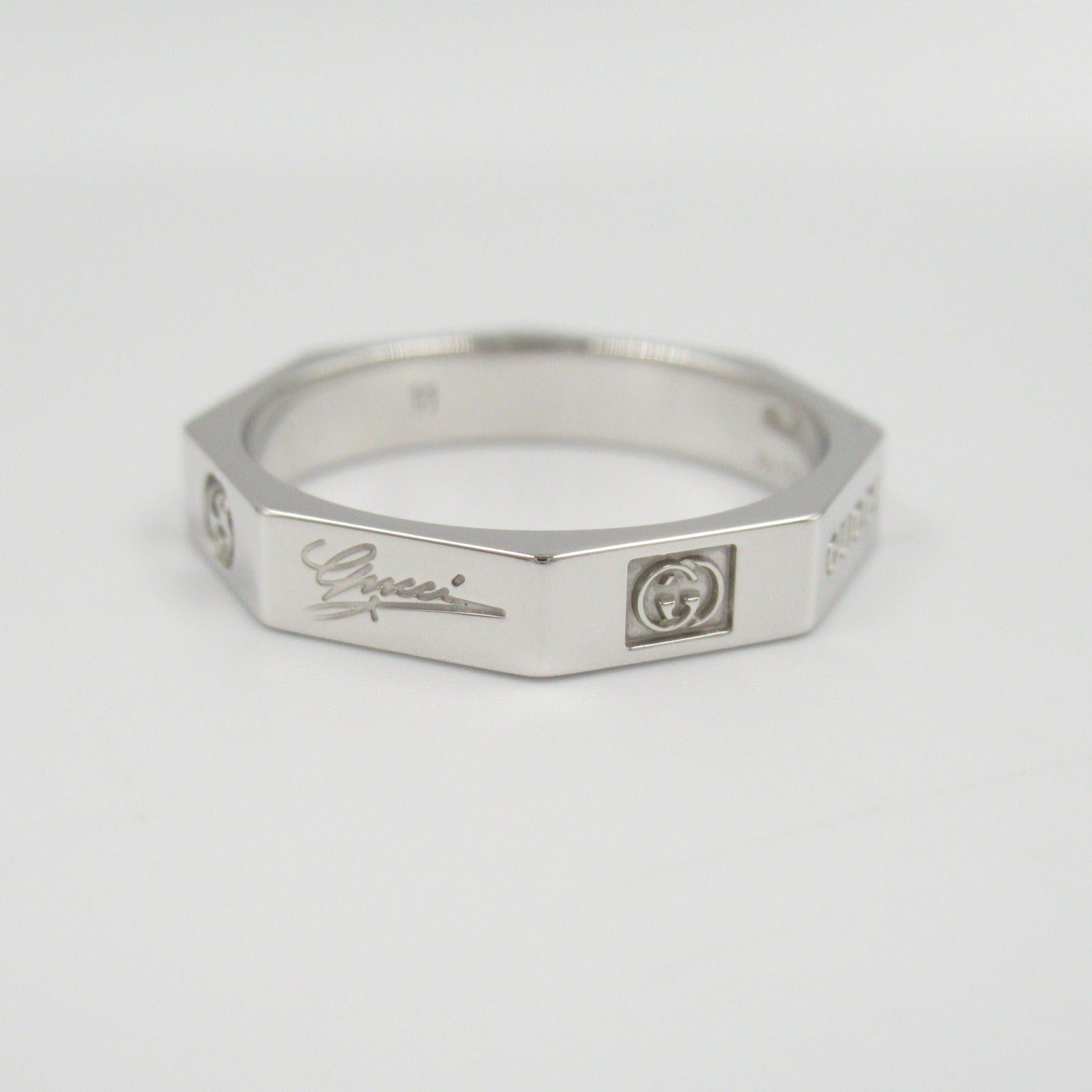 Gucci Gucci Logo Ring K18Wg (White Gold) Silver Size ONE SIZE - 7 Thumbnail