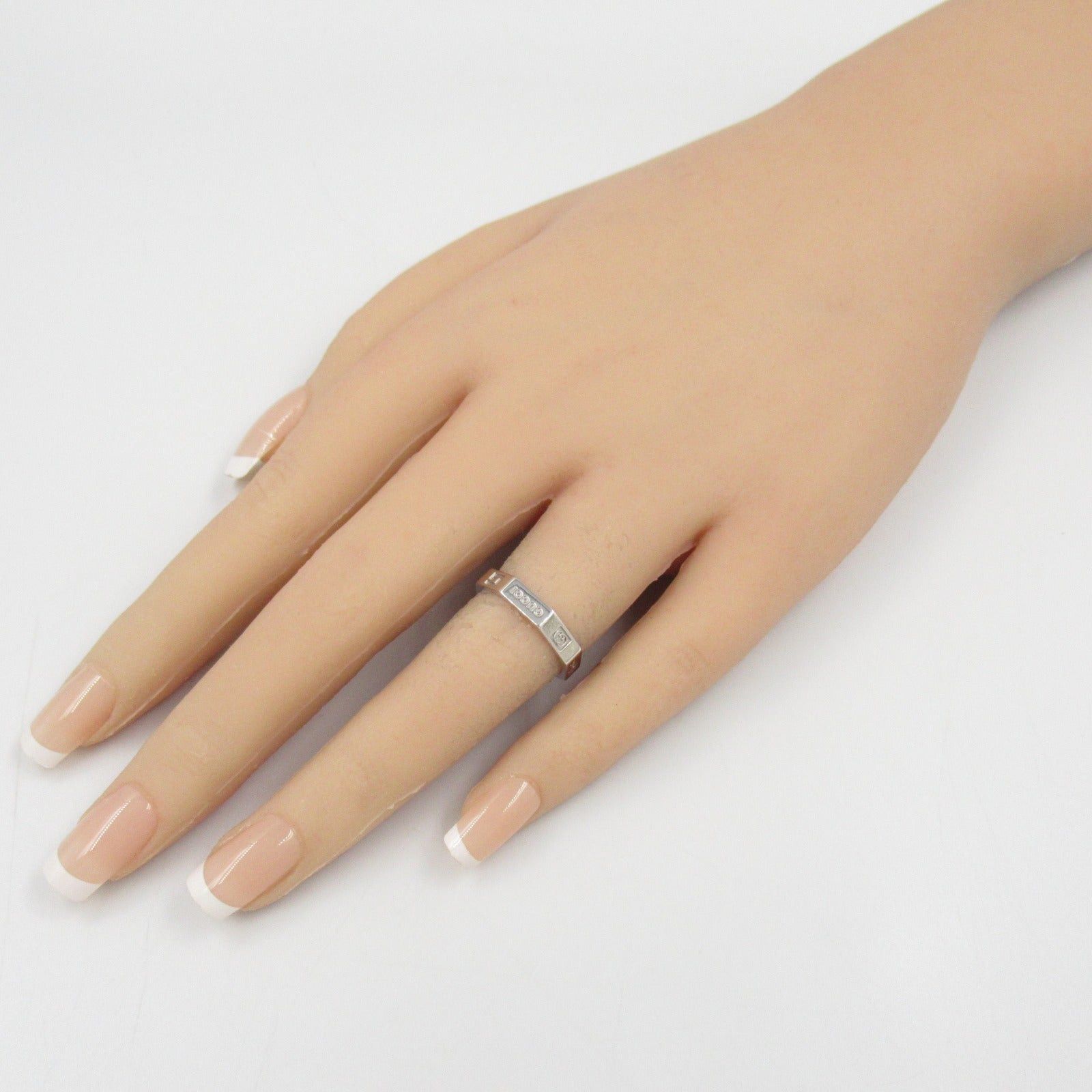 Gucci Gucci Logo Ring K18Wg (White Gold) Silver Size ONE SIZE - 11 Thumbnail