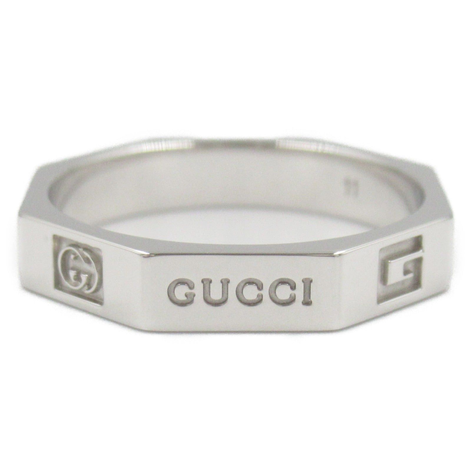 Gucci Gucci Logo Ring K18Wg (White Gold) Silver Size ONE SIZE - 2 Thumbnail