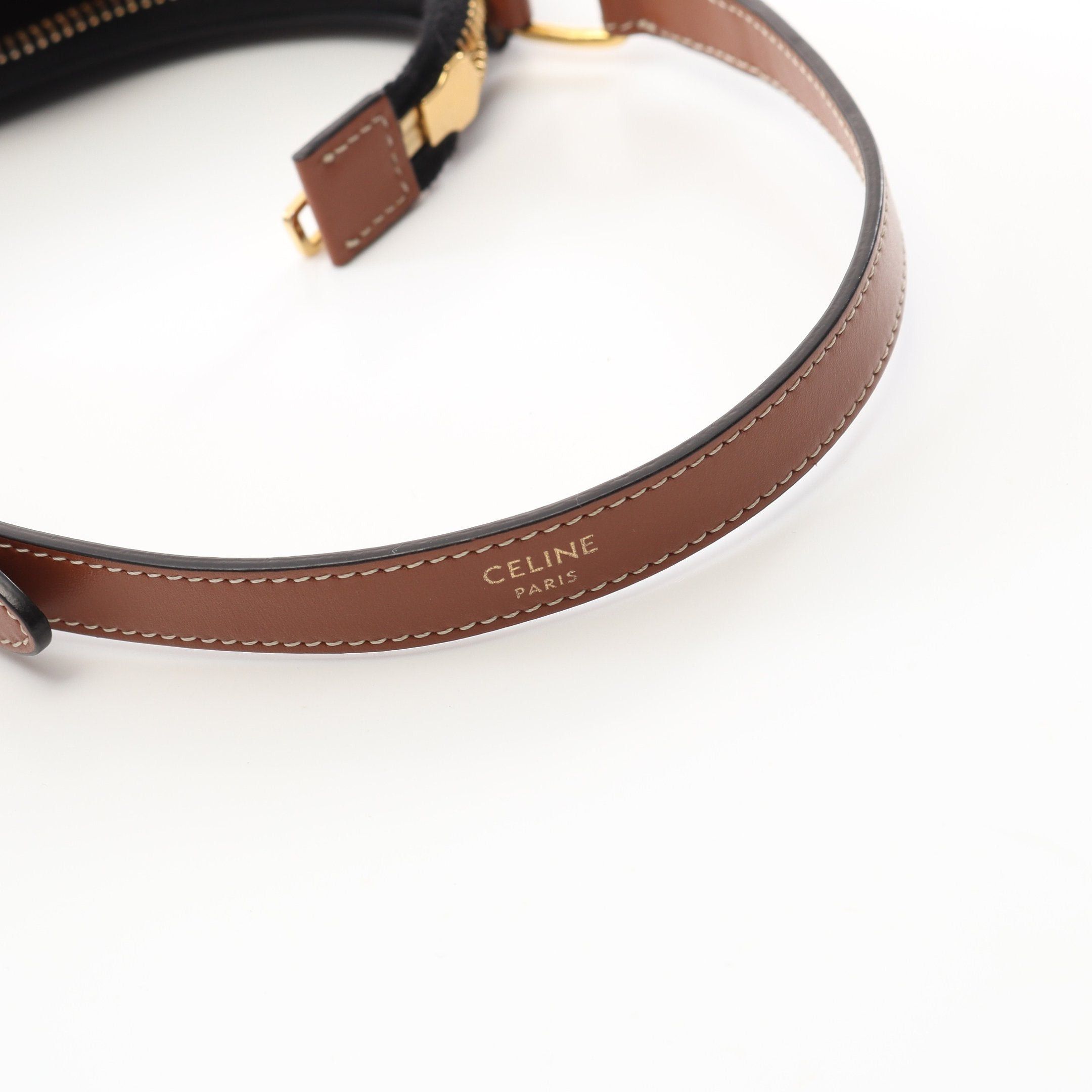 Celine Celine Ava Mini Triomphe Handbag Leather Black Brown Size ONE SIZE - 7 Thumbnail