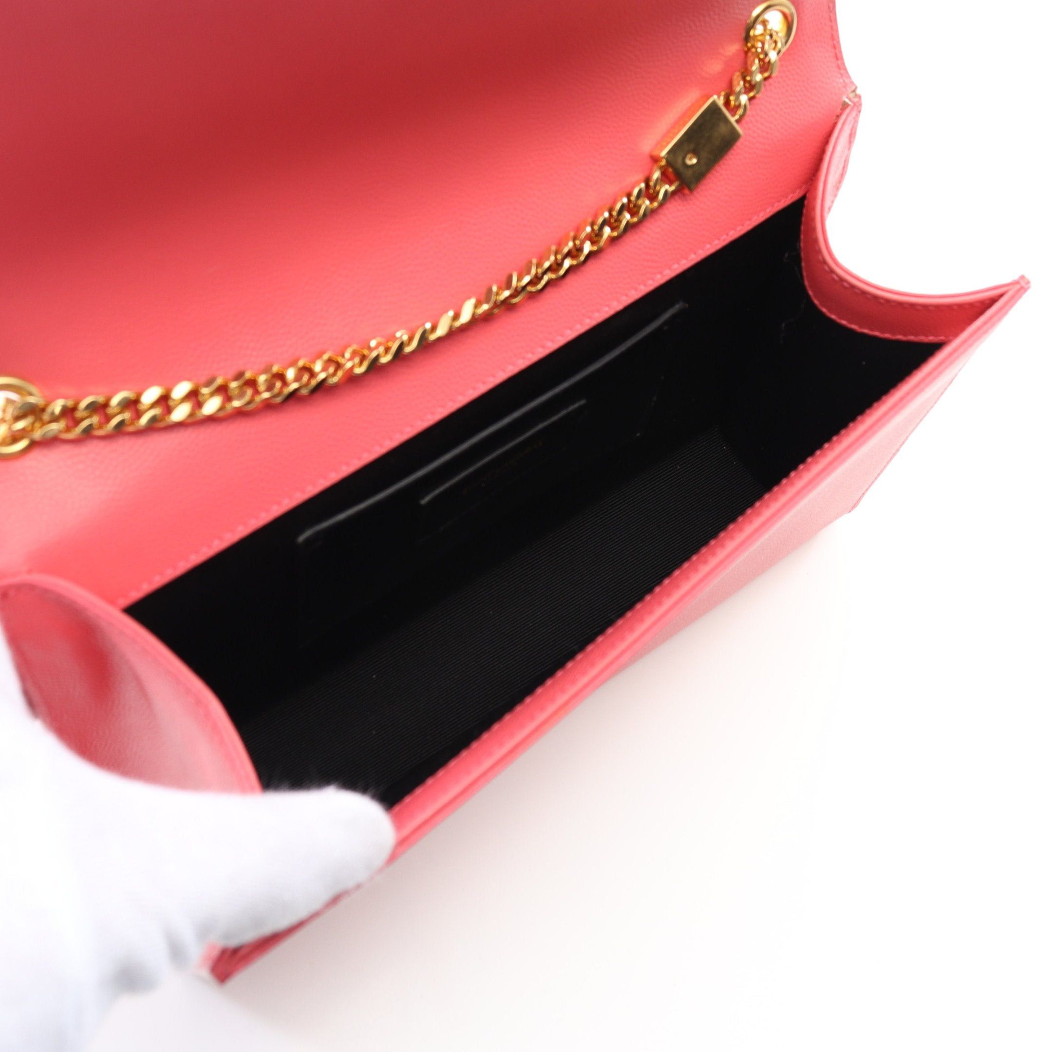 Yves Saint Laurent Yves Saint Laurent Kate Chain Shoulder Bag Leather Pink Size ONE SIZE - 3 Thumbnail