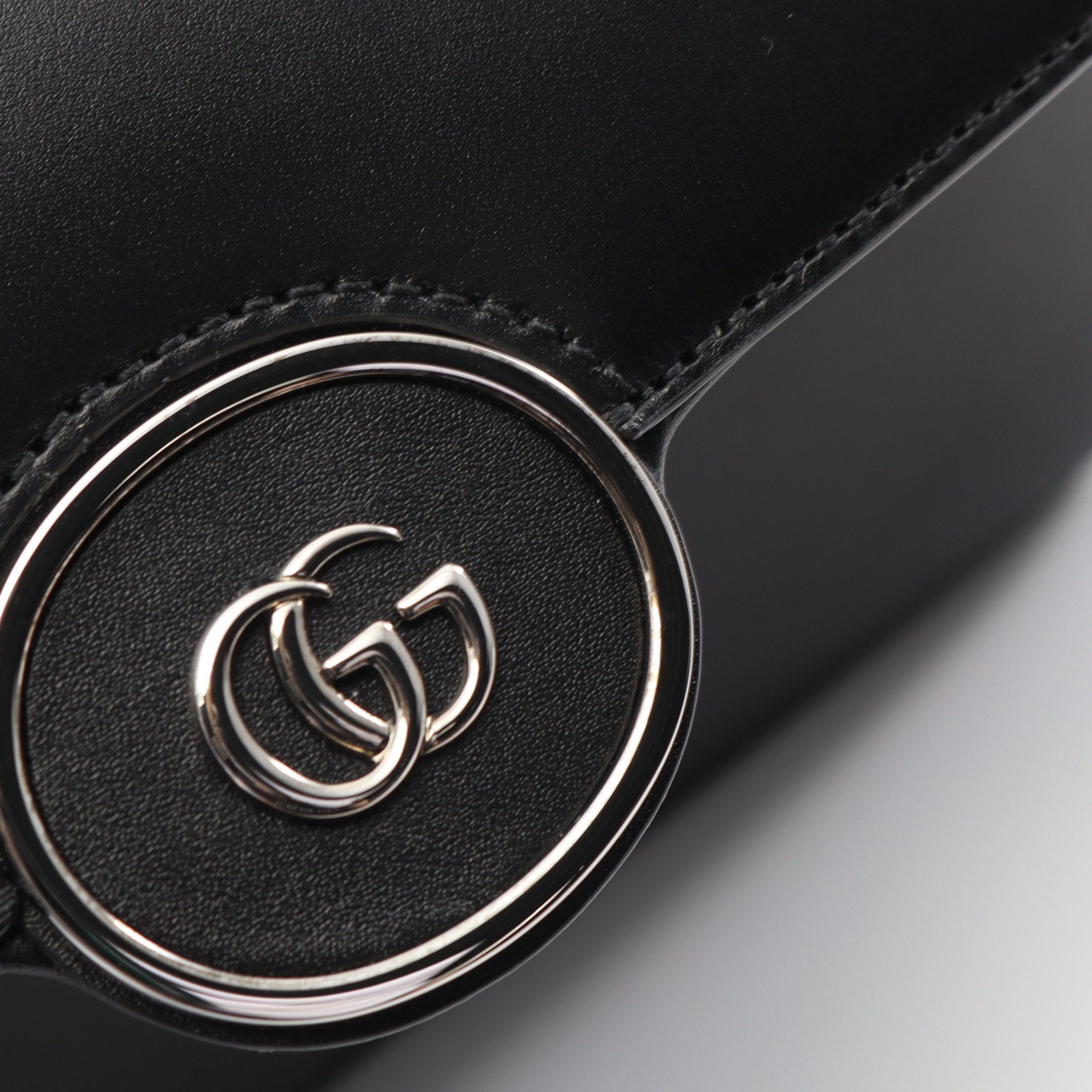 Gucci Gucci Double G Shoulder Bag Leather Black Size ONE SIZE - 6 Thumbnail