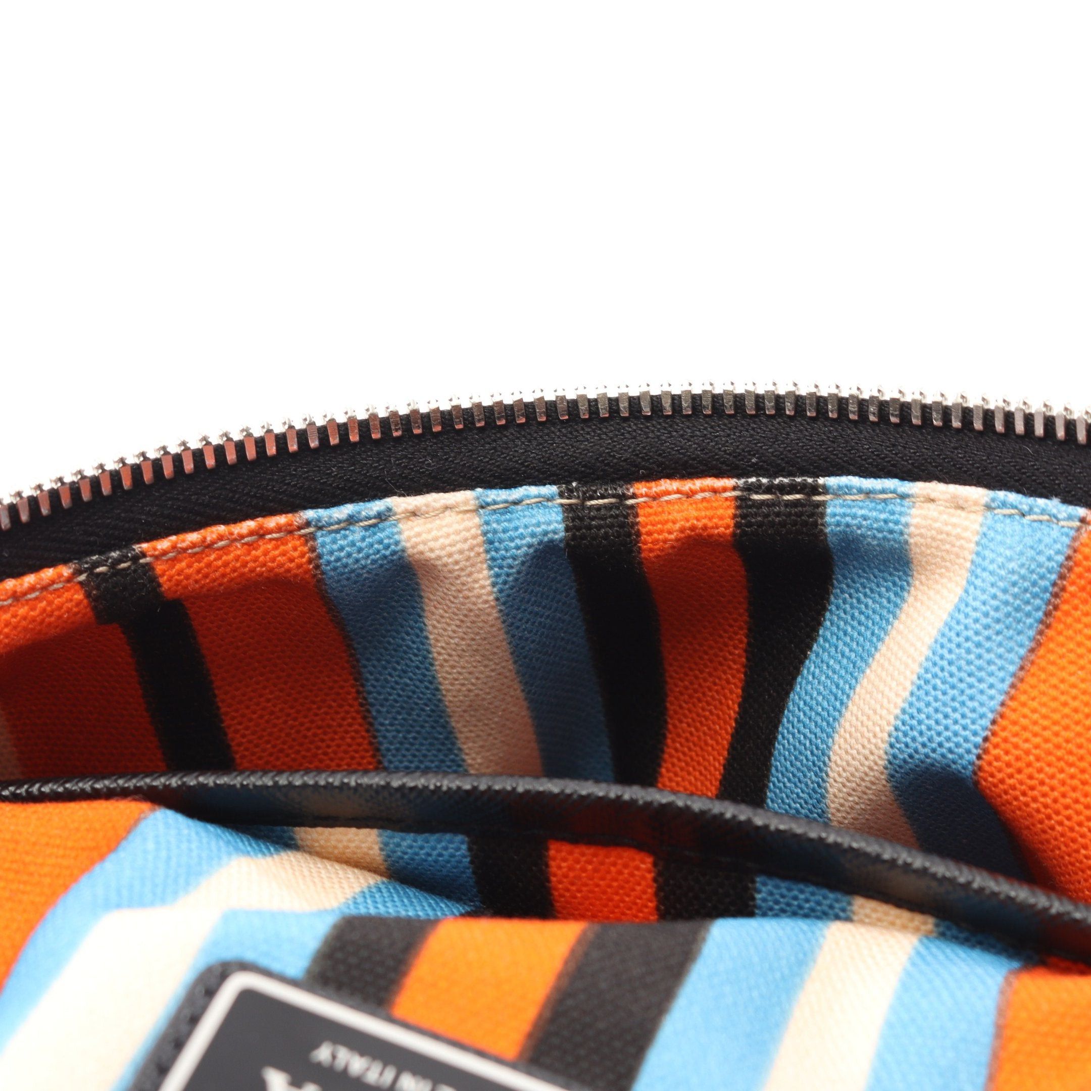 Prada Prada Shoulder Bag Stripe Canvas Saffiano Leather Orange Black Multicolor Size ONE SIZE - 5 Thumbnail