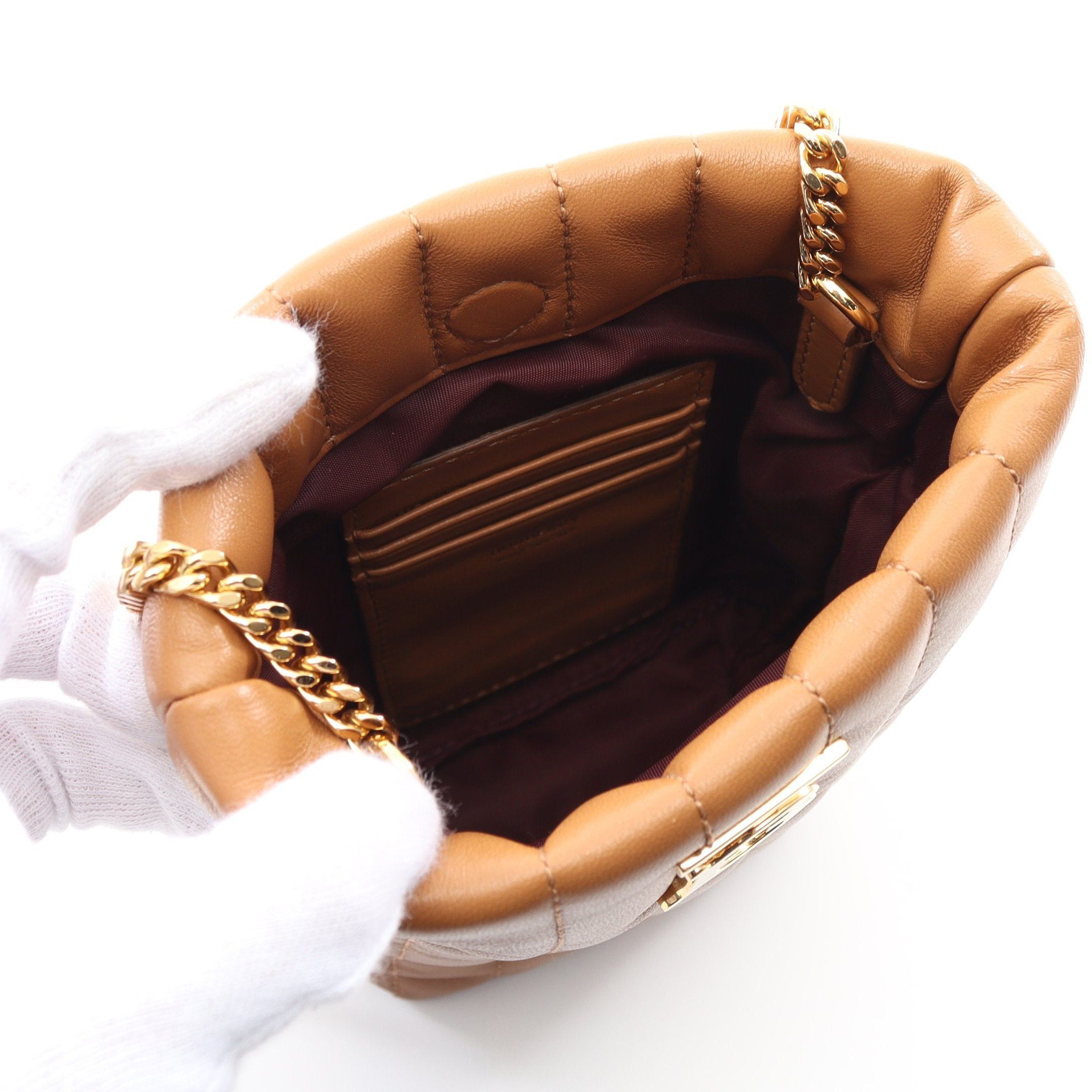Burberry Burberry Roller Quilting Bucket Bag Chain Shoulder Leather Light Brown Size ONE SIZE - 3 Thumbnail