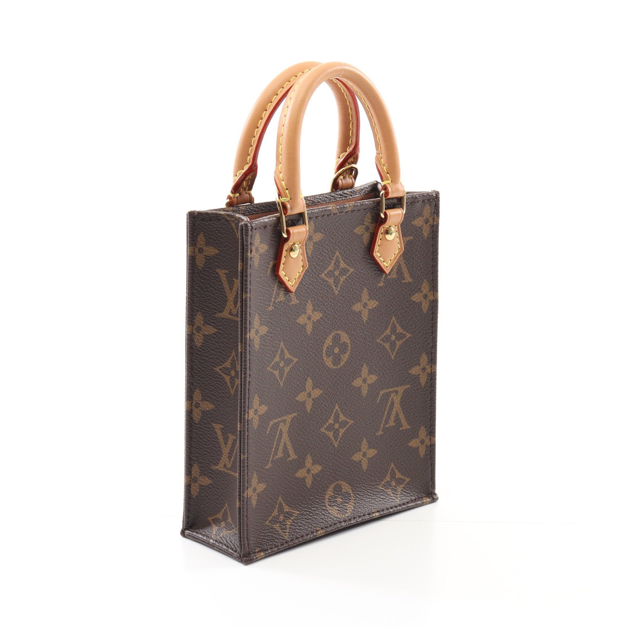 Louis Vuitton Louis Vuitton Petite Sac Plat Monogram Handbag Leather Brown Size ONE SIZE - 2 Thumbnail