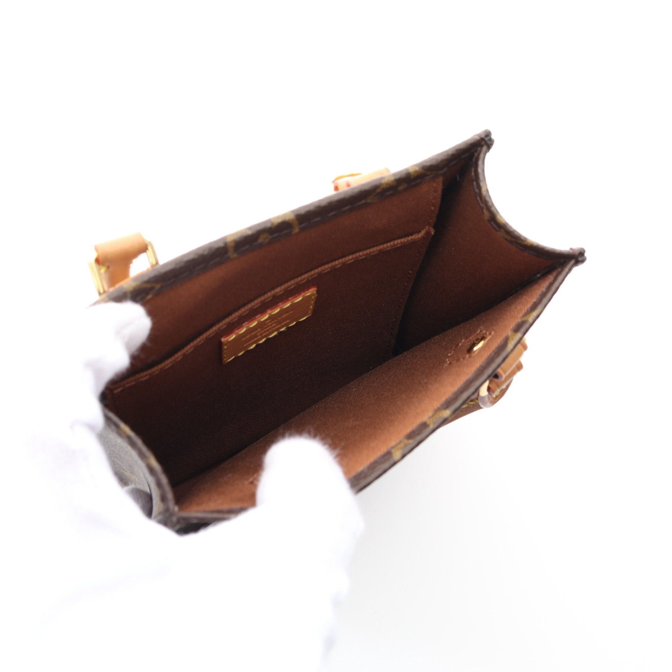 Louis Vuitton Louis Vuitton Petite Sac Plat Monogram Handbag Leather Brown Size ONE SIZE - 3 Thumbnail