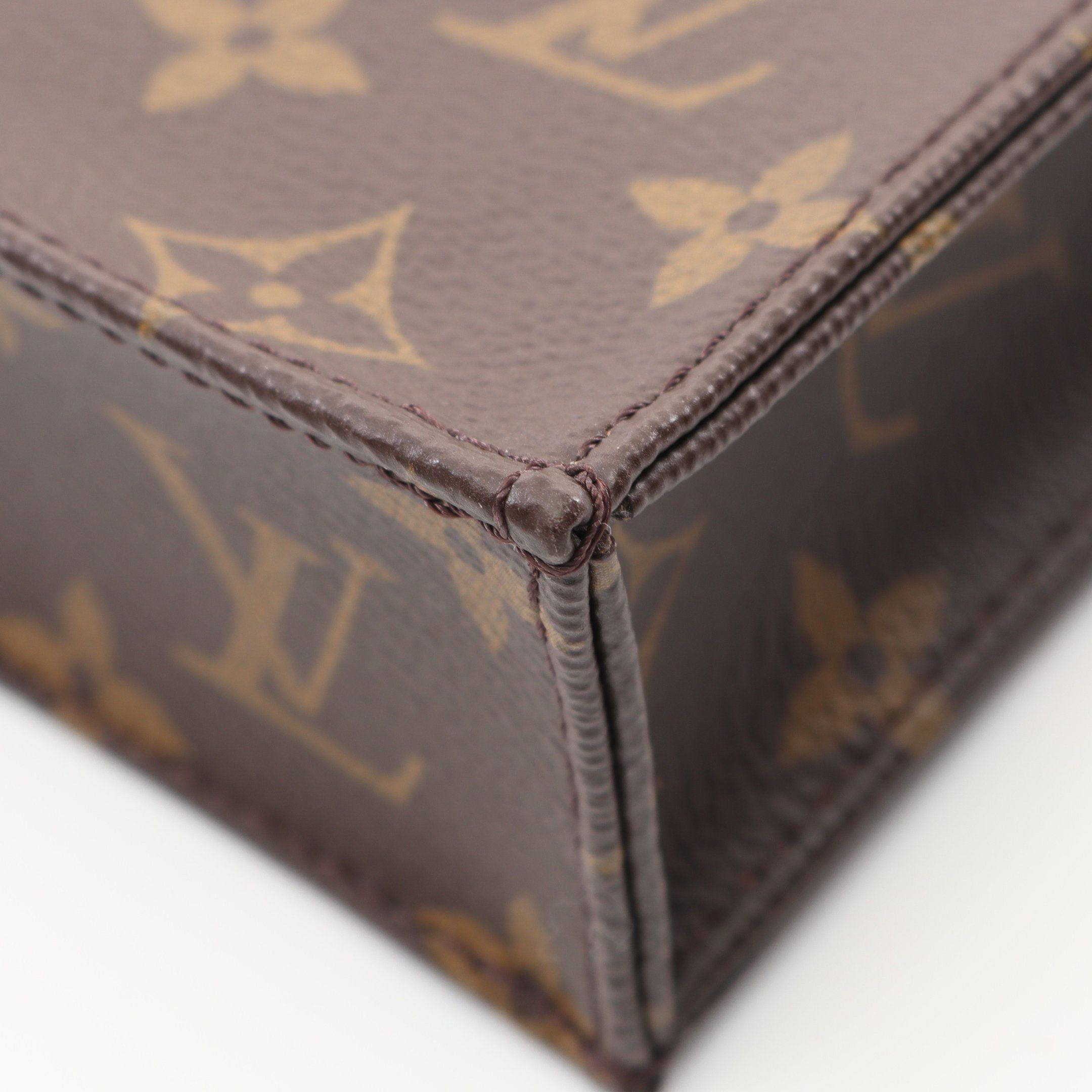 Louis Vuitton Louis Vuitton Petite Sac Plat Monogram Handbag Leather Brown Size ONE SIZE - 7 Thumbnail