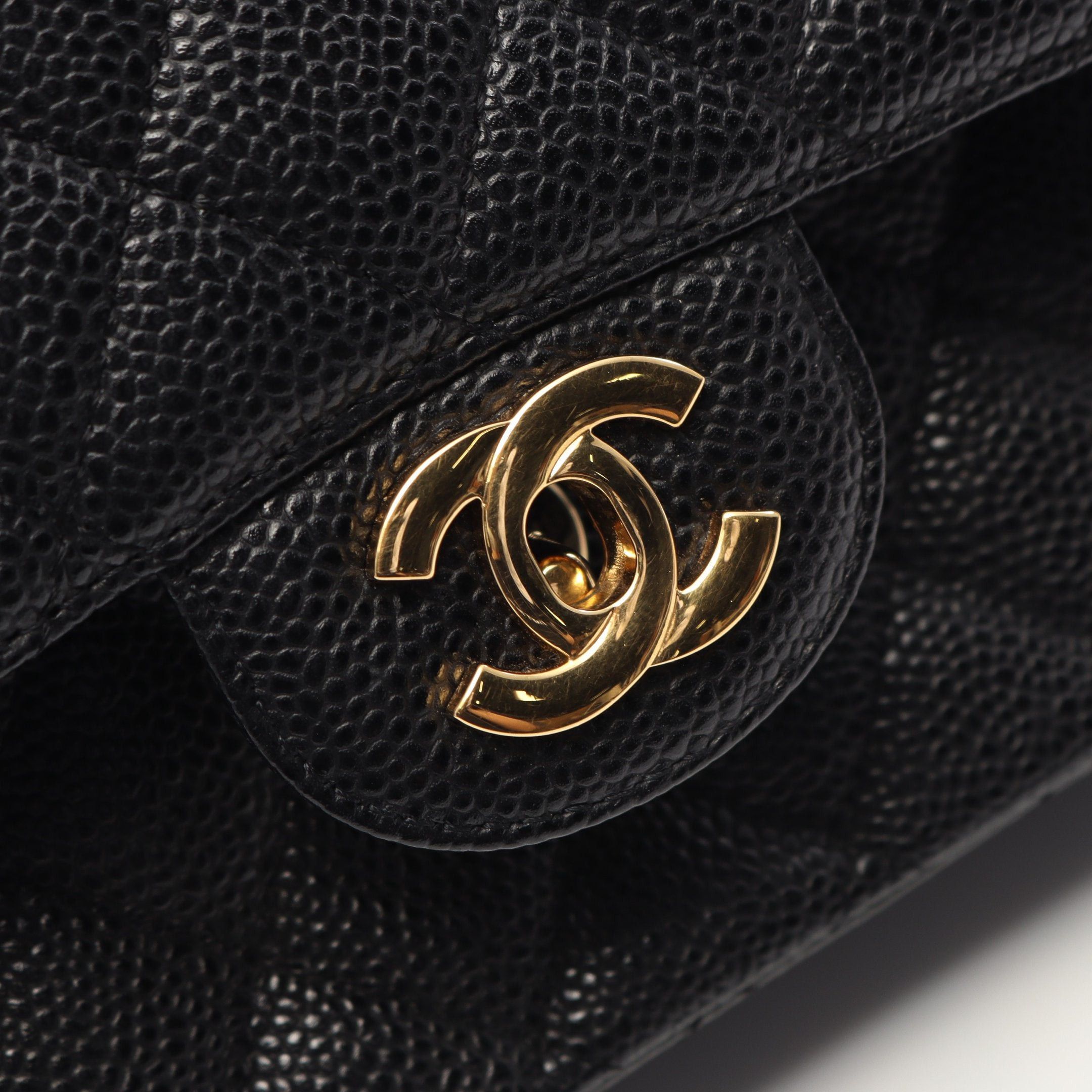 Chanel Chanel Matelasse Double Flap Chain Shoulder Bag Caviar Skin Black Gold Hardware Size ONE SIZE - 11 Thumbnail