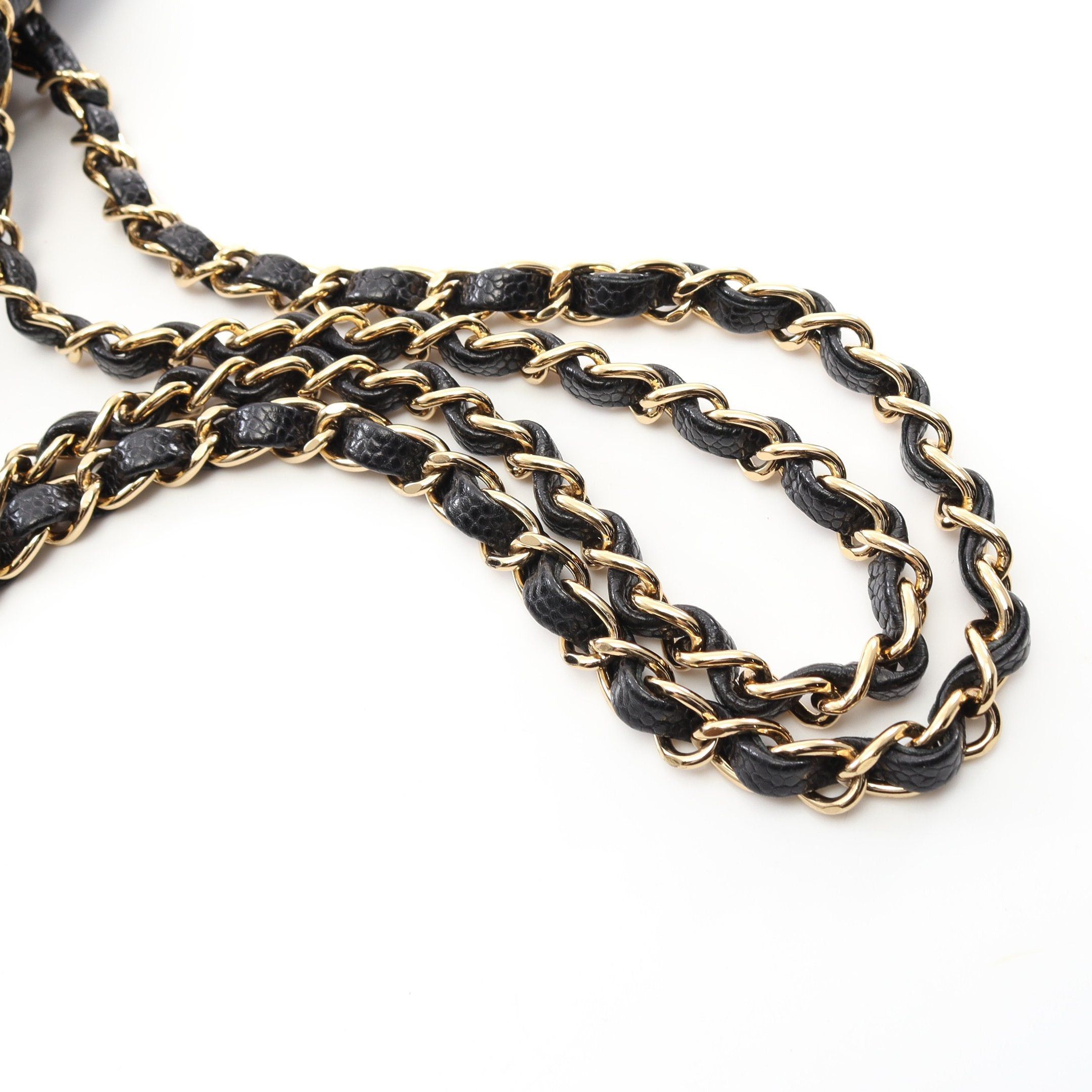 Chanel Chanel Matelasse Double Flap Chain Shoulder Bag Caviar Skin Black Gold Hardware Size ONE SIZE - 10 Thumbnail