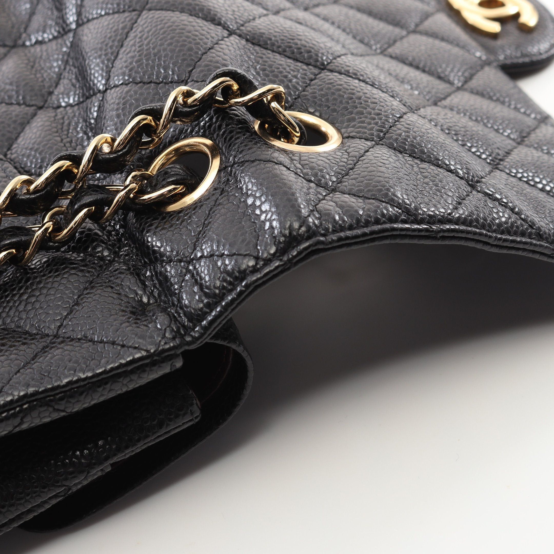 Chanel Chanel Matelasse Double Flap Chain Shoulder Bag Caviar Skin Black Gold Hardware Size ONE SIZE - 9 Thumbnail