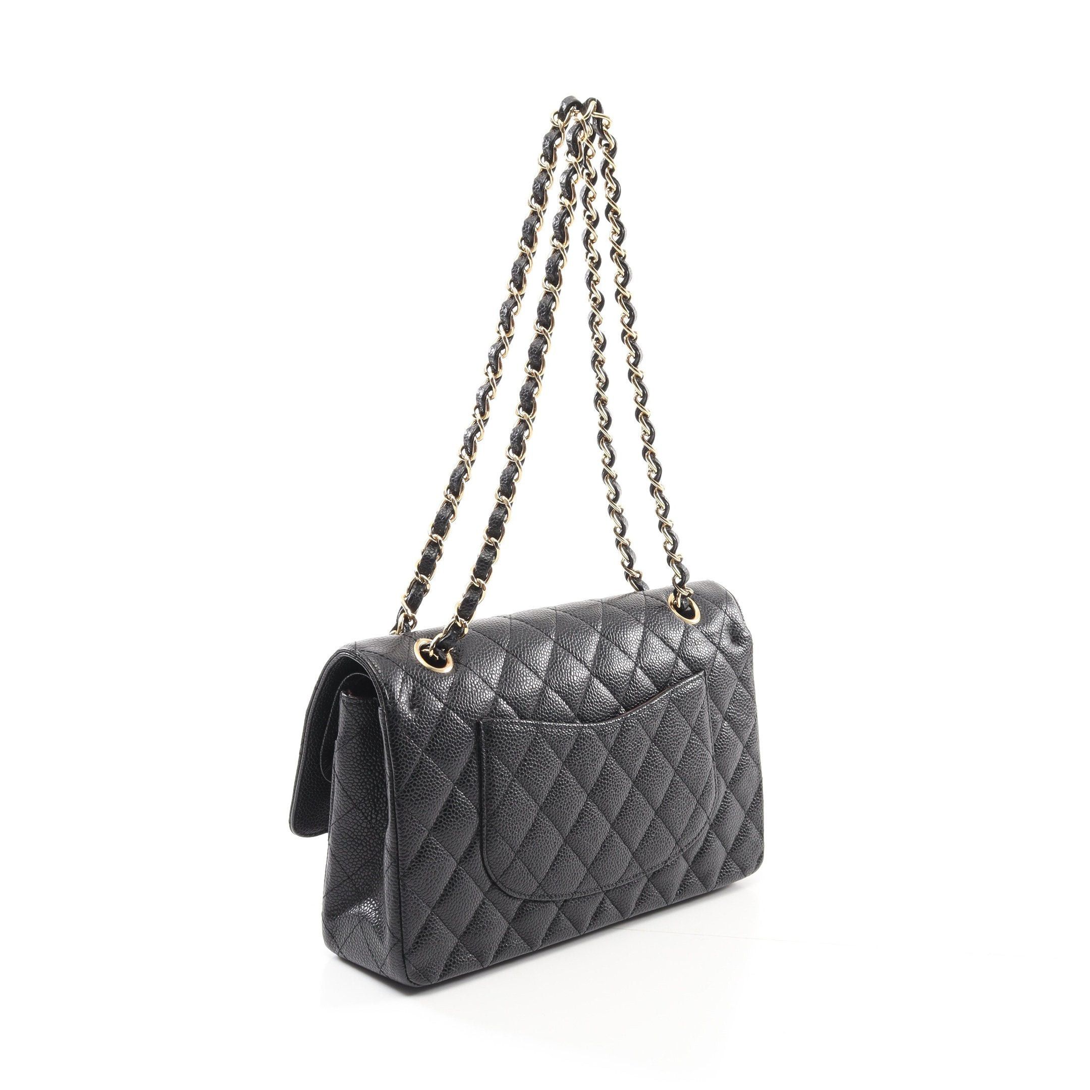 Chanel Chanel Matelasse Double Flap Chain Shoulder Bag Caviar Skin Black Gold Hardware Size ONE SIZE - 2 Thumbnail