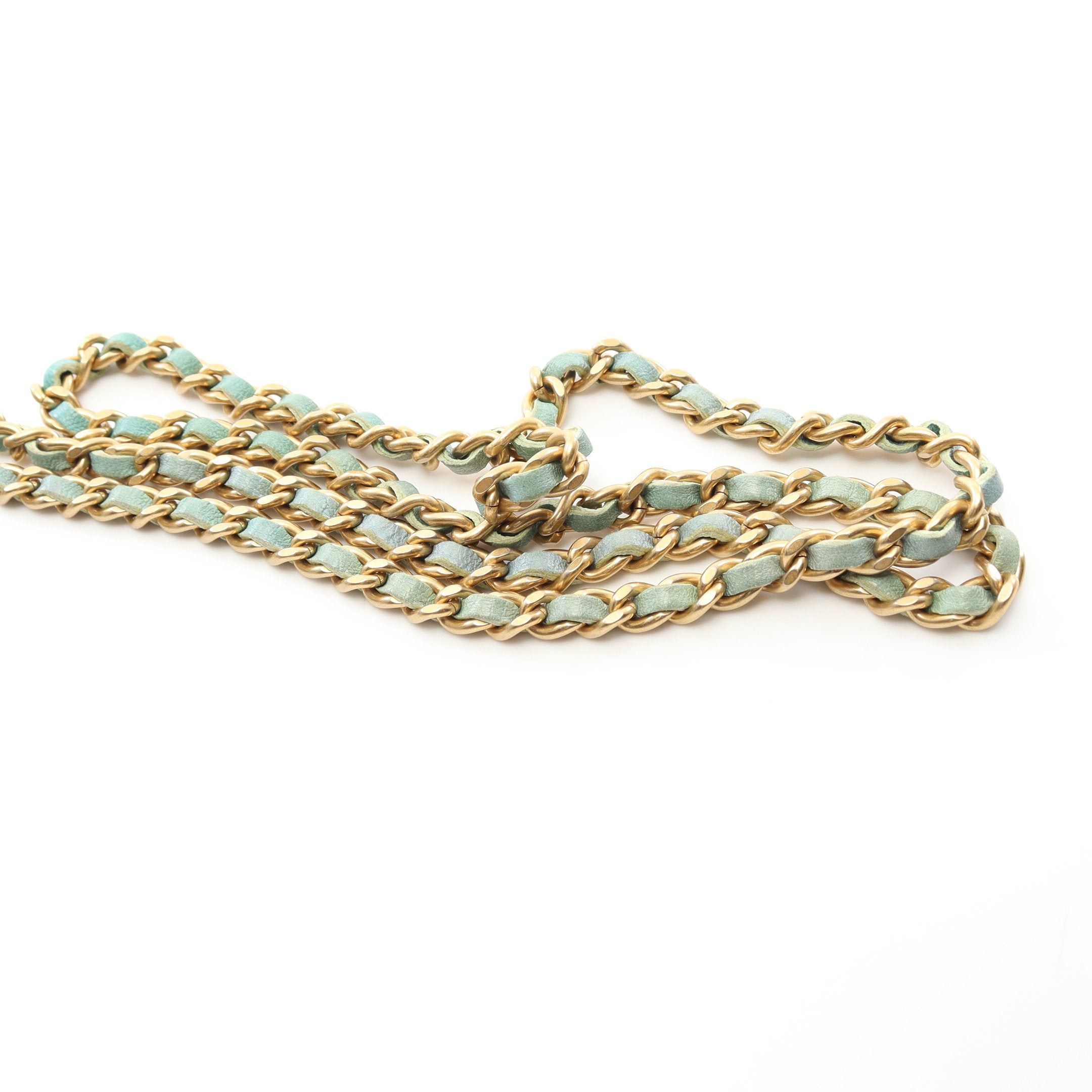Chanel Chanel Mini Matelasse Chain Clutch Shoulder Bag Leather Light Green Gold Hardware Size ONE SIZE - 9 Thumbnail