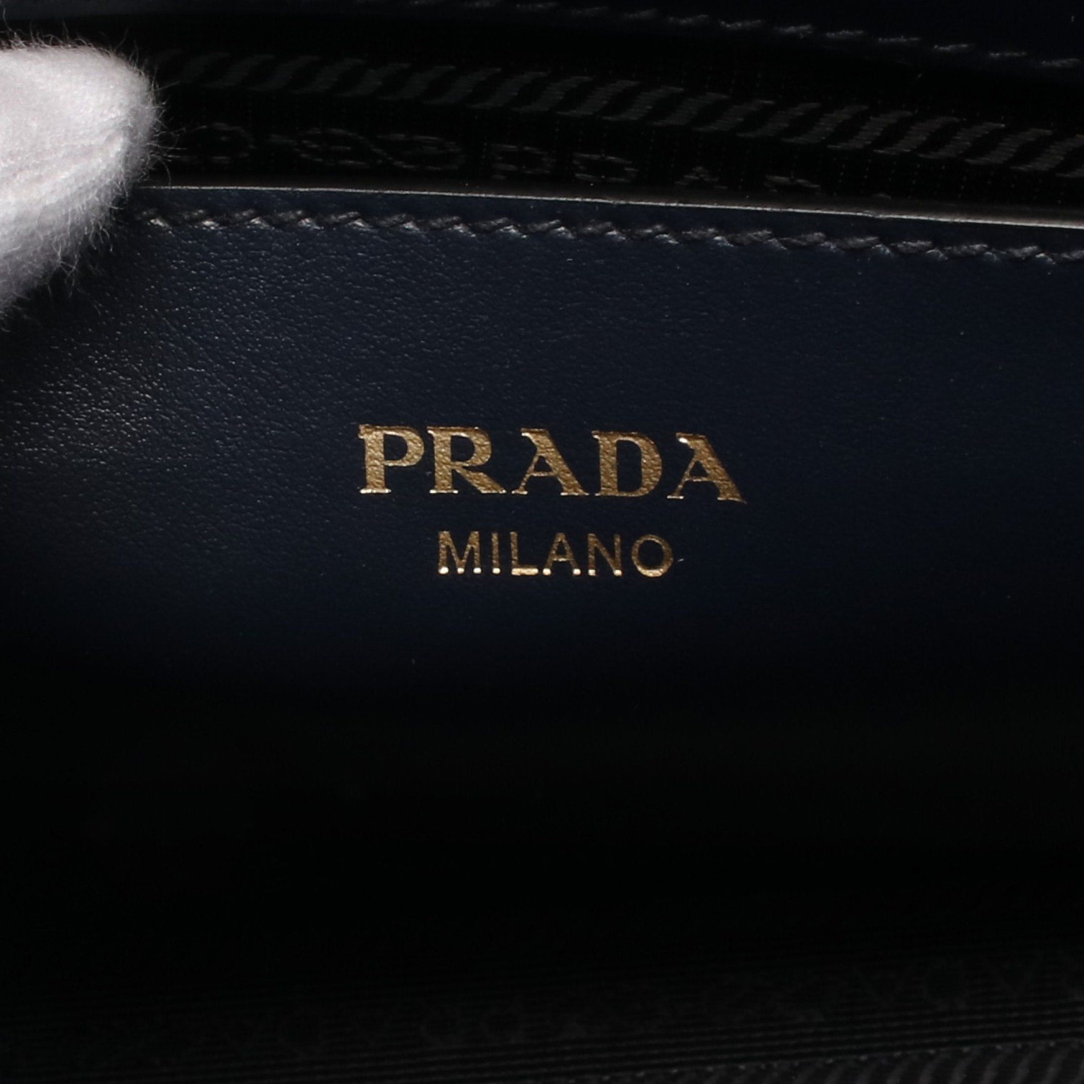 Prada Prada Saffiano Handbag Leather Navy Size ONE SIZE - 4 Thumbnail