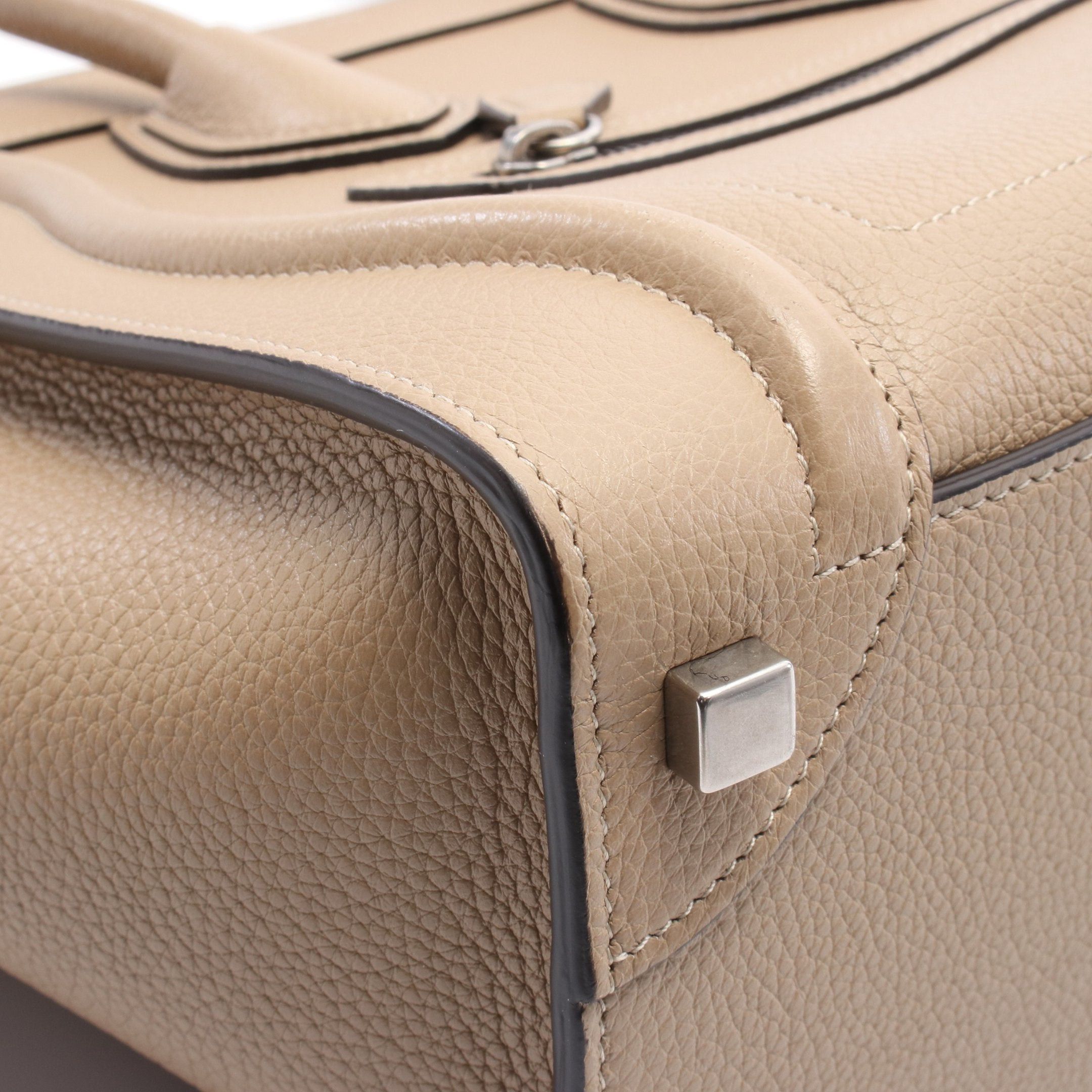 Celine Celine Luggage Micro Shopper Handbag Tote Bag Leather Beige Size ONE SIZE - 5 Thumbnail