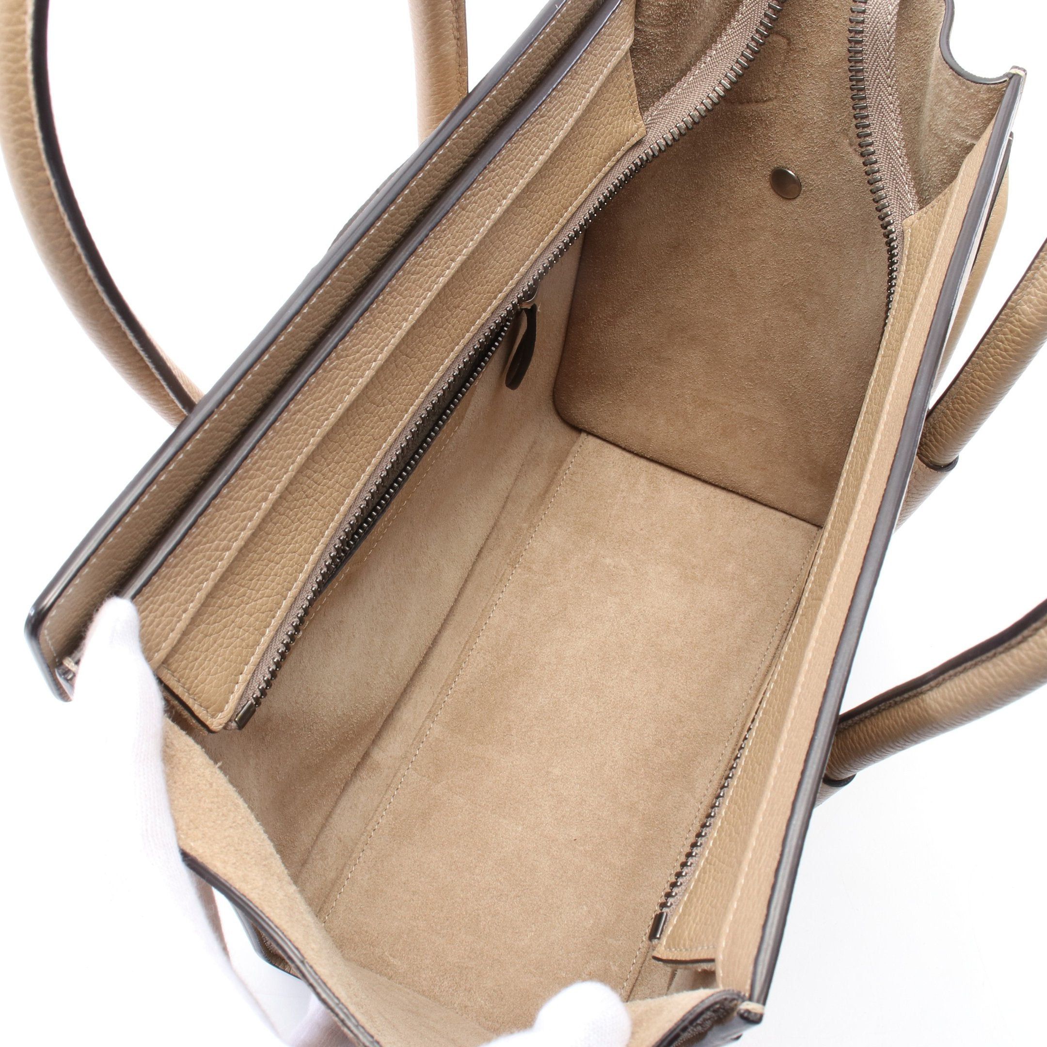 Celine Celine Luggage Micro Shopper Handbag Tote Bag Leather Beige Size ONE SIZE - 3 Thumbnail