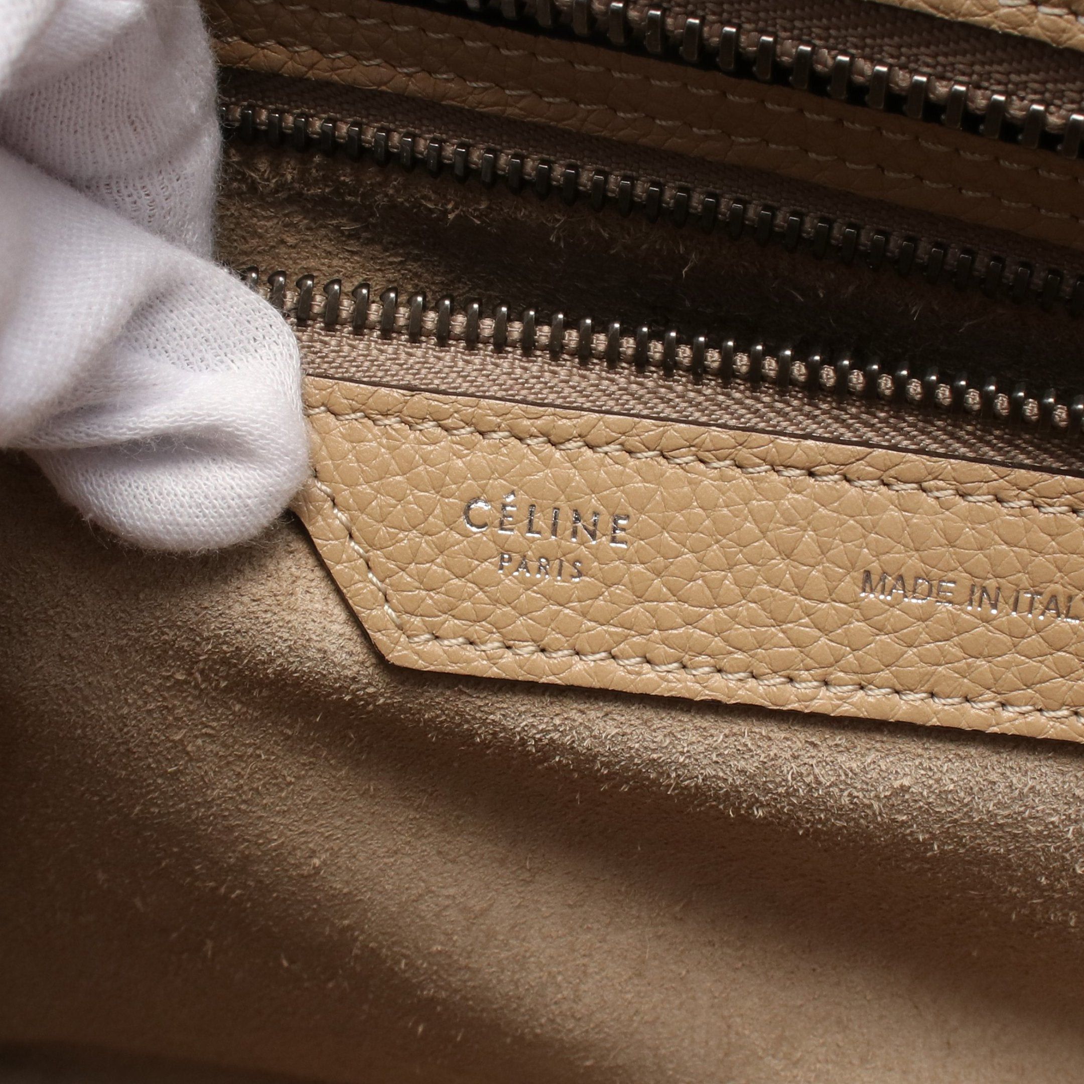 Celine Celine Luggage Micro Shopper Handbag Tote Bag Leather Beige Size ONE SIZE - 4 Thumbnail