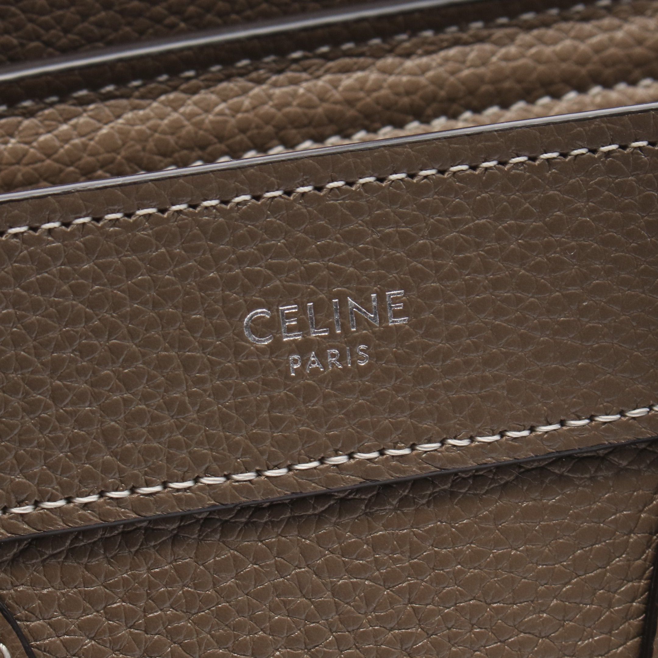 Celine Celine Luggage Nano Shopper Handbag Leather Gray Brown Size ONE SIZE - 4 Thumbnail