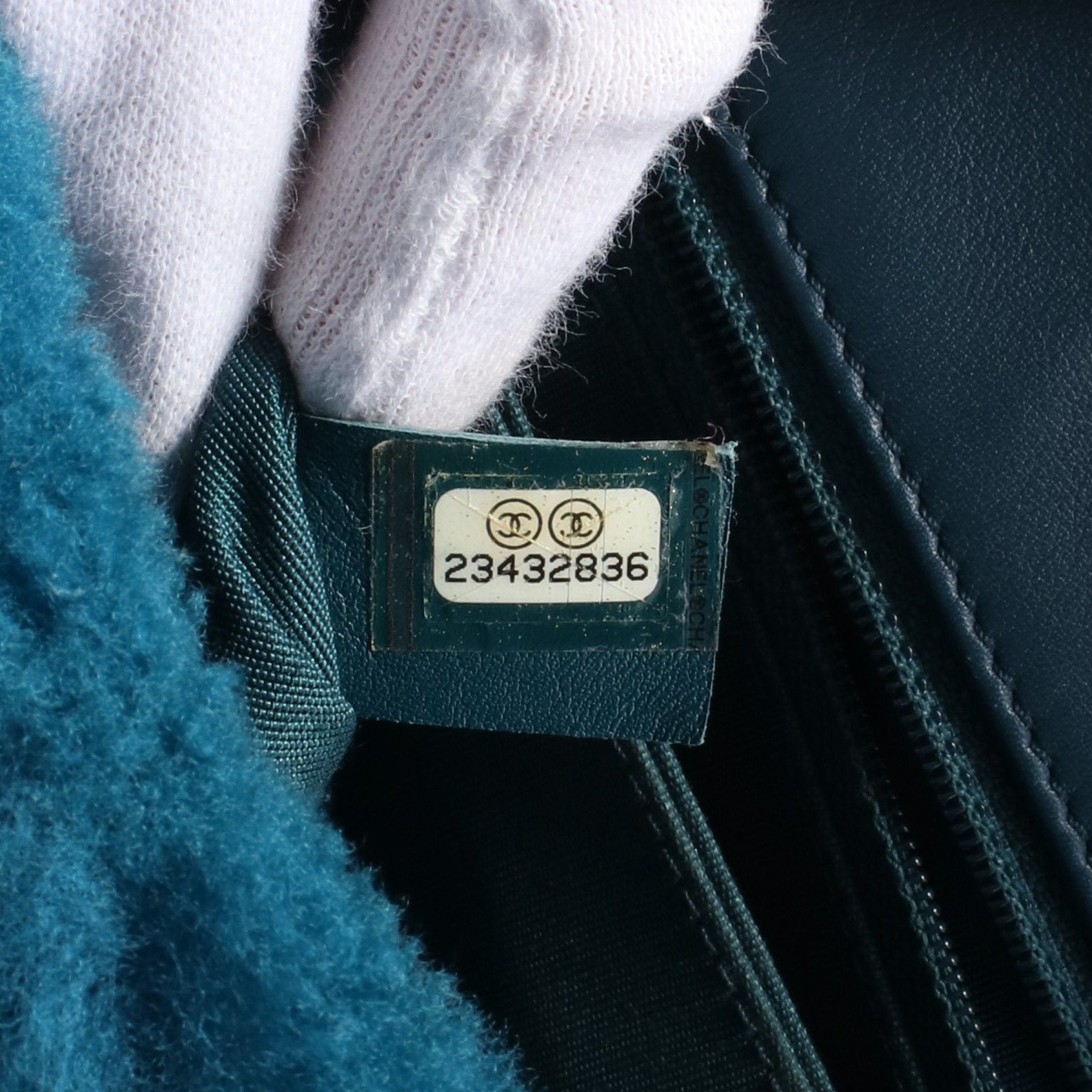 Chanel Chanel Coco Handle Flap Matelasse Handbag Boa Fabric Leather Blue Green Gold Hardware Size ONE SIZE - 5 Thumbnail