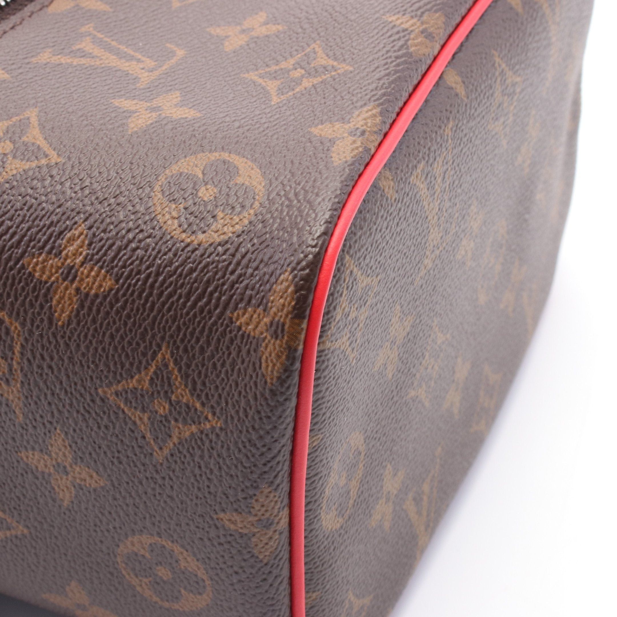 Louis Vuitton Louis Vuitton Nice Mini Monogram Macassar Handbag Vanity Bag Leather Brown Red Size ONE SIZE - 5 Thumbnail