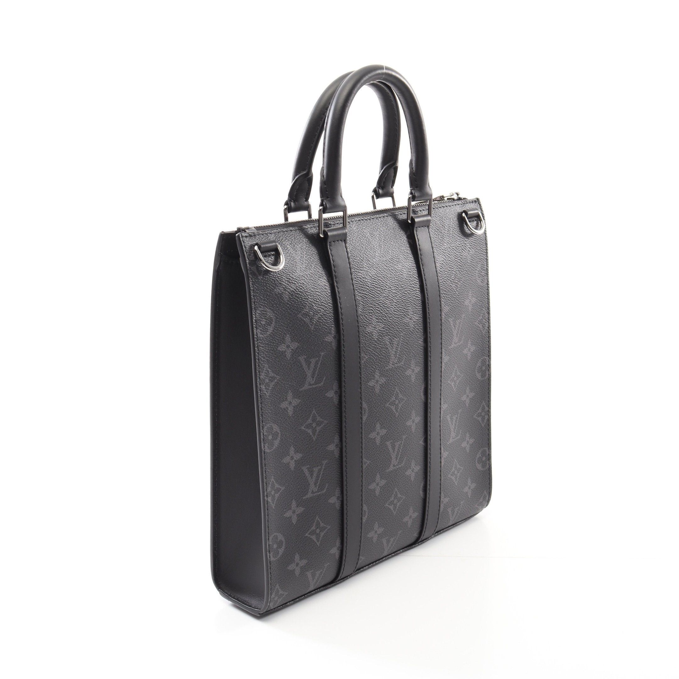 Louis Vuitton Louis Vuitton Sac Plat Cloth Monogram Eclipse Handbag Leather Black Size ONE SIZE - 2 Thumbnail