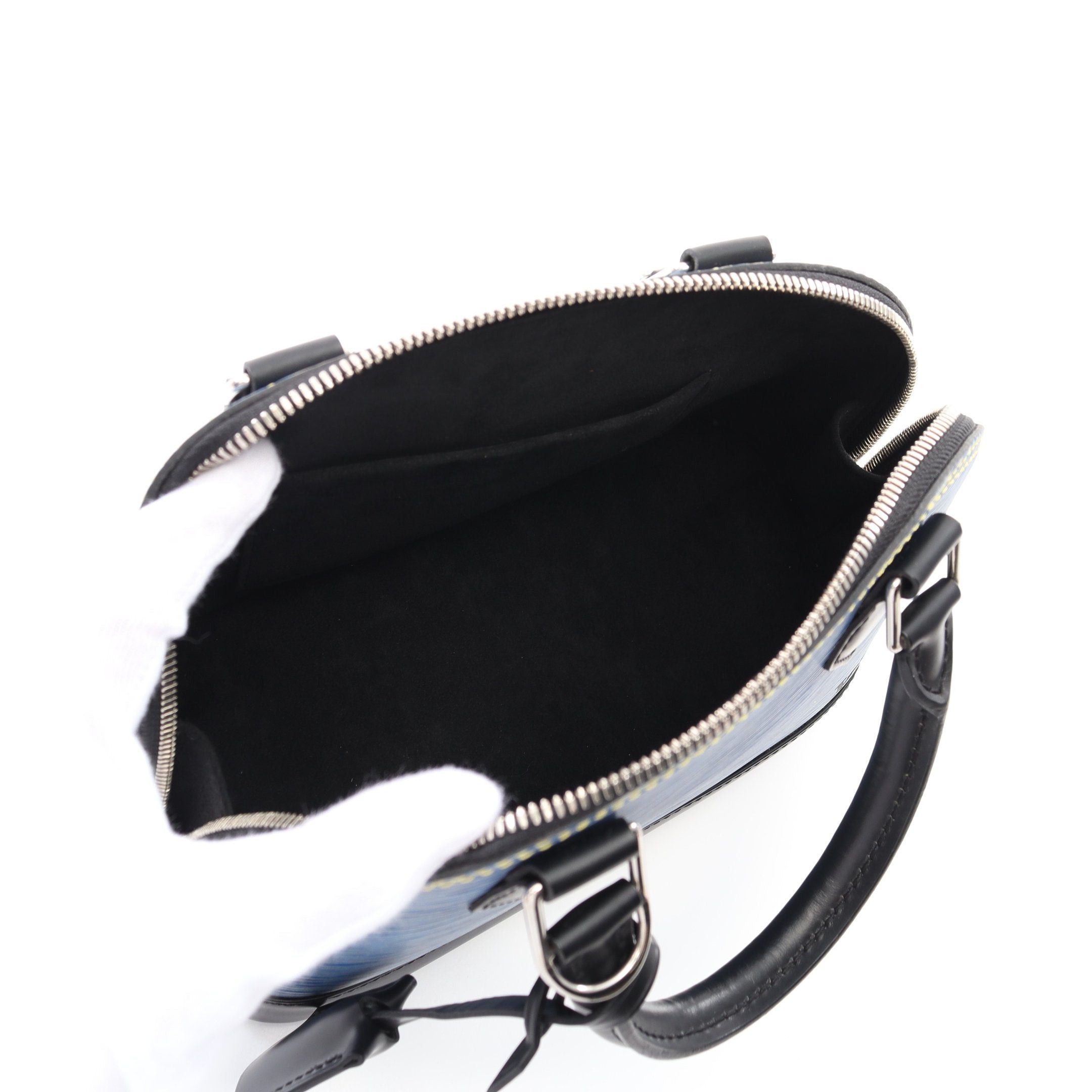 Louis Vuitton Louis Vuitton Alma Bb Epi Denim Handbag Leather Blue Black Size ONE SIZE - 3 Thumbnail