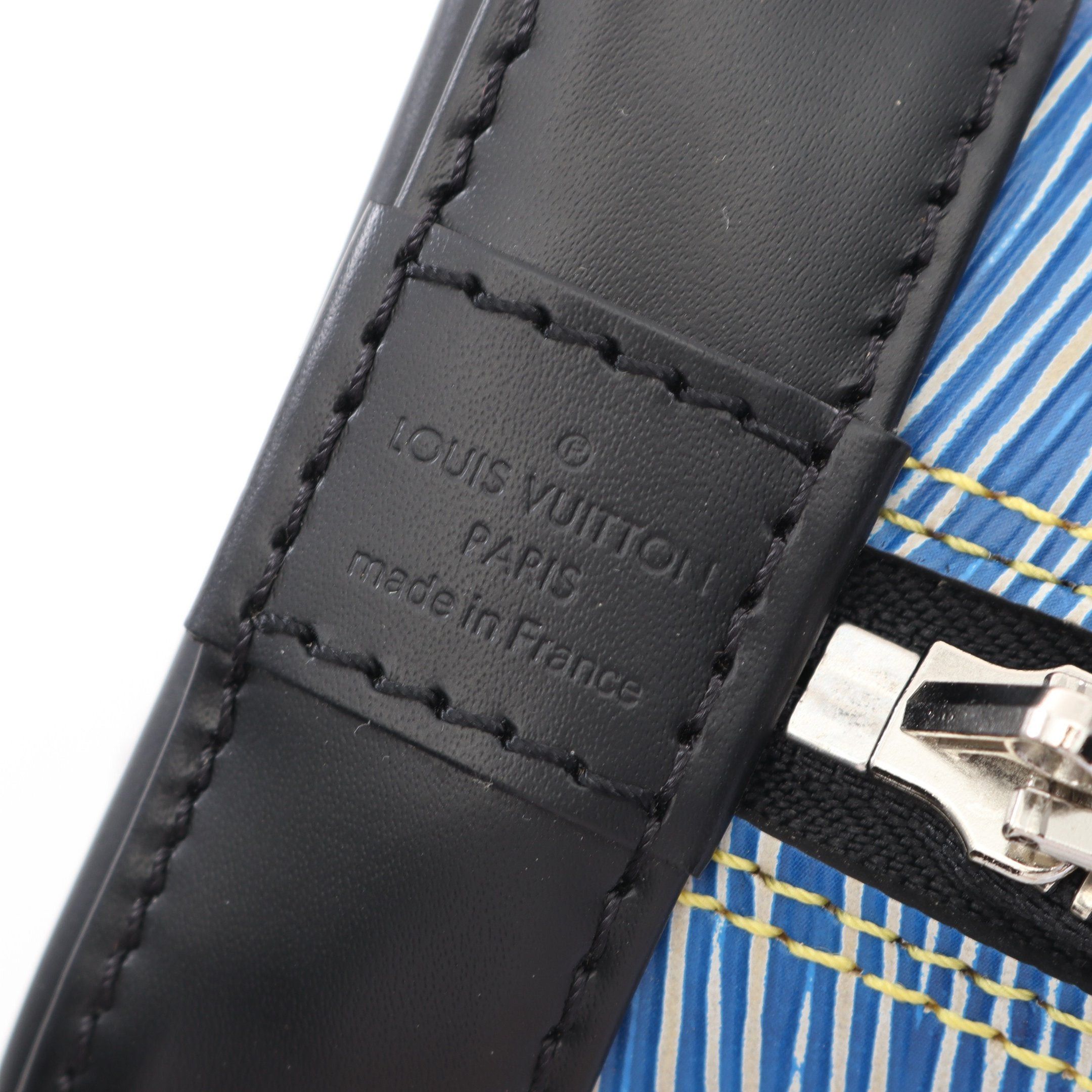 Louis Vuitton Louis Vuitton Alma Bb Epi Denim Handbag Leather Blue Black Size ONE SIZE - 4 Thumbnail