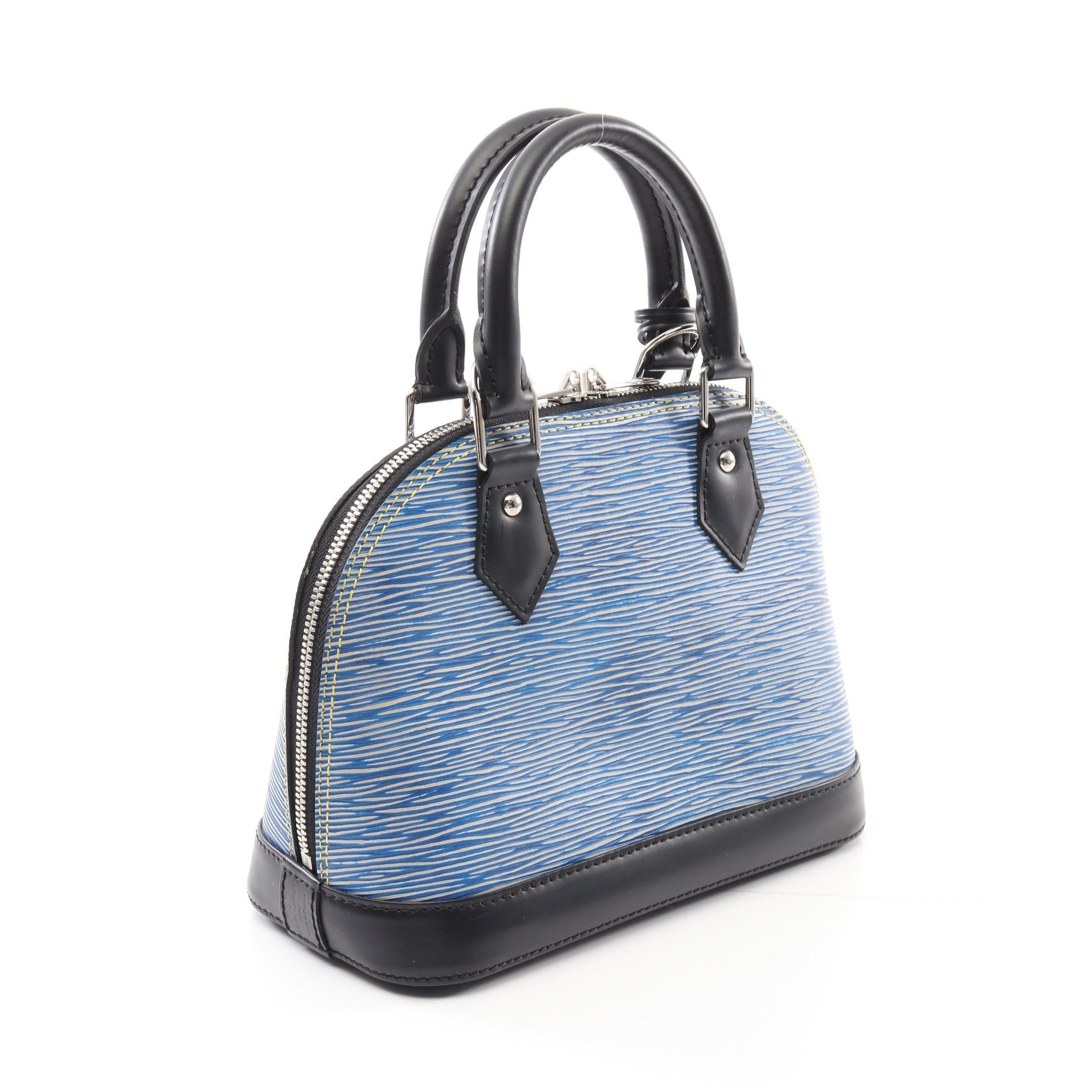 Louis Vuitton Louis Vuitton Alma Bb Epi Denim Handbag Leather Blue Black Size ONE SIZE - 2 Thumbnail