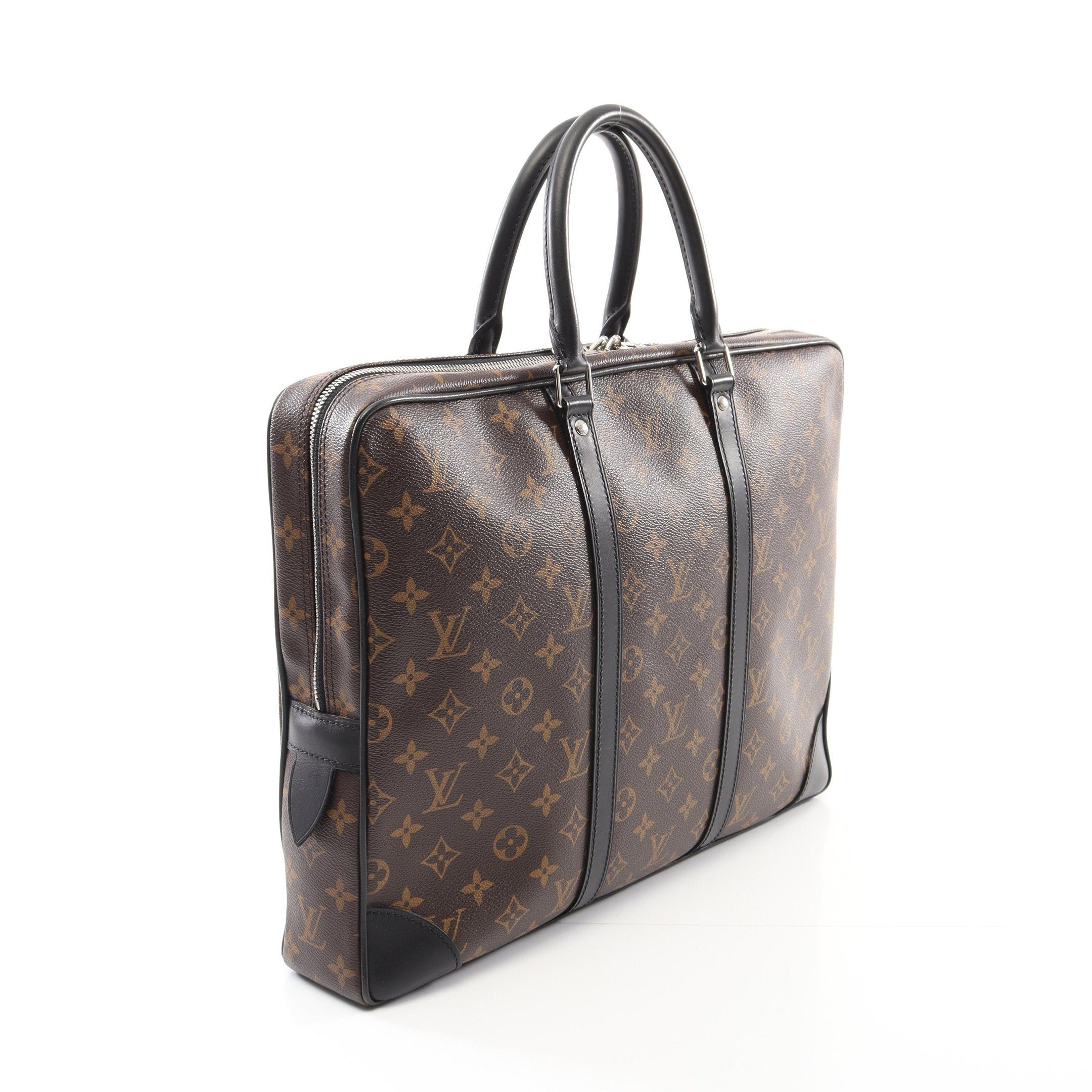 Louis Vuitton Louis Vuitton Porte Document Voyage Monogram Macassar Business Bag Briefcase Leather Brown Black Size ONE SIZE - 2 Thumbnail