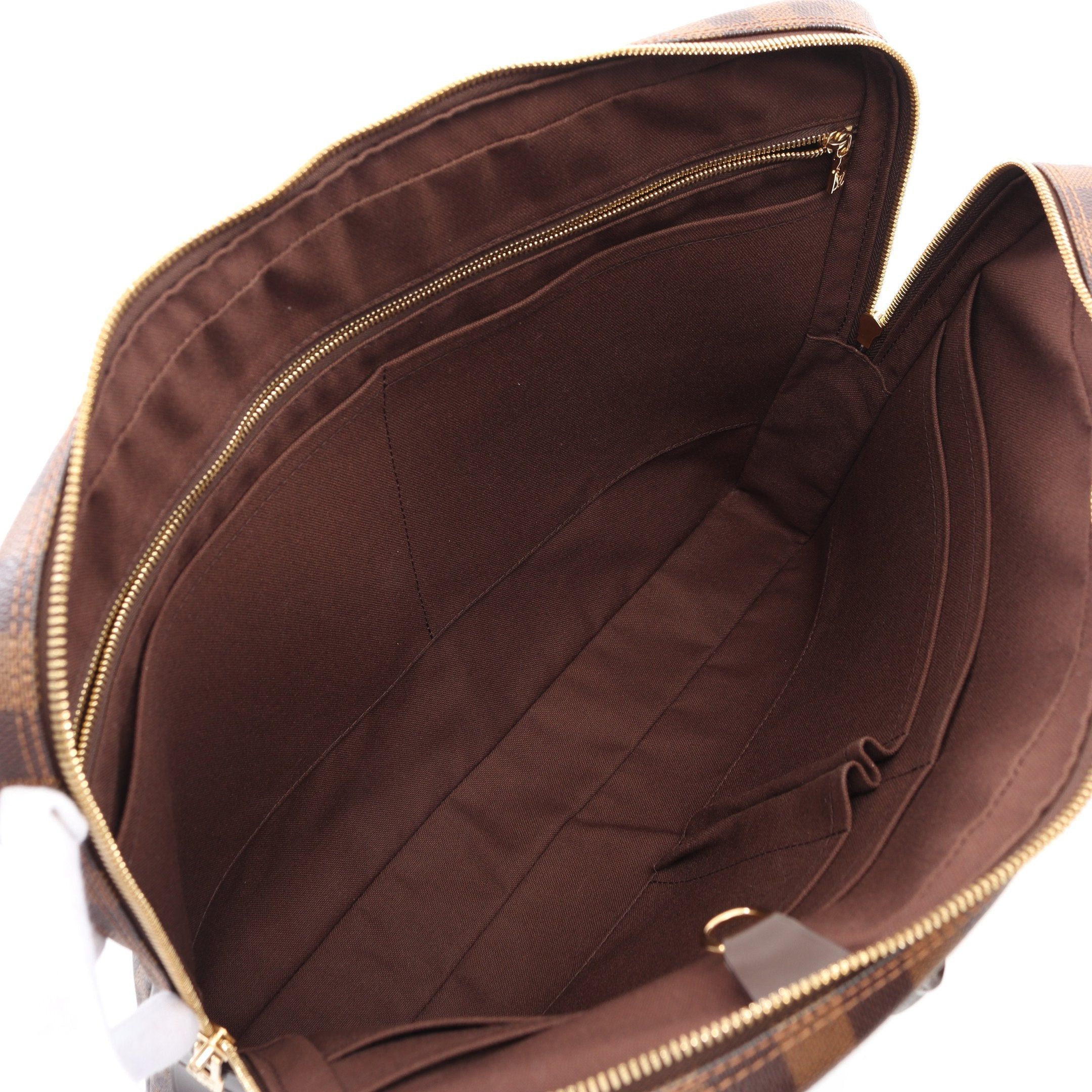 Louis Vuitton Louis Vuitton Porte Document Voyage Damier Ebene Business Bag Briefcase Leather Brown Size ONE SIZE - 3 Thumbnail