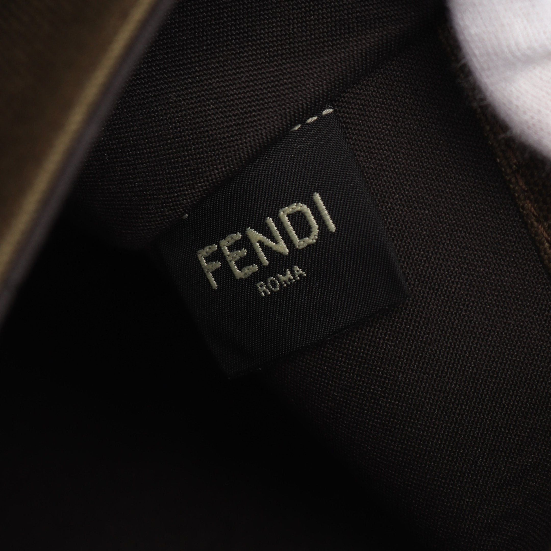 Fendi Fendi Peekaboo X Tote Medium Handbag Bag Canvas Leather Khaki Green Brown Size ONE SIZE - 4 Thumbnail