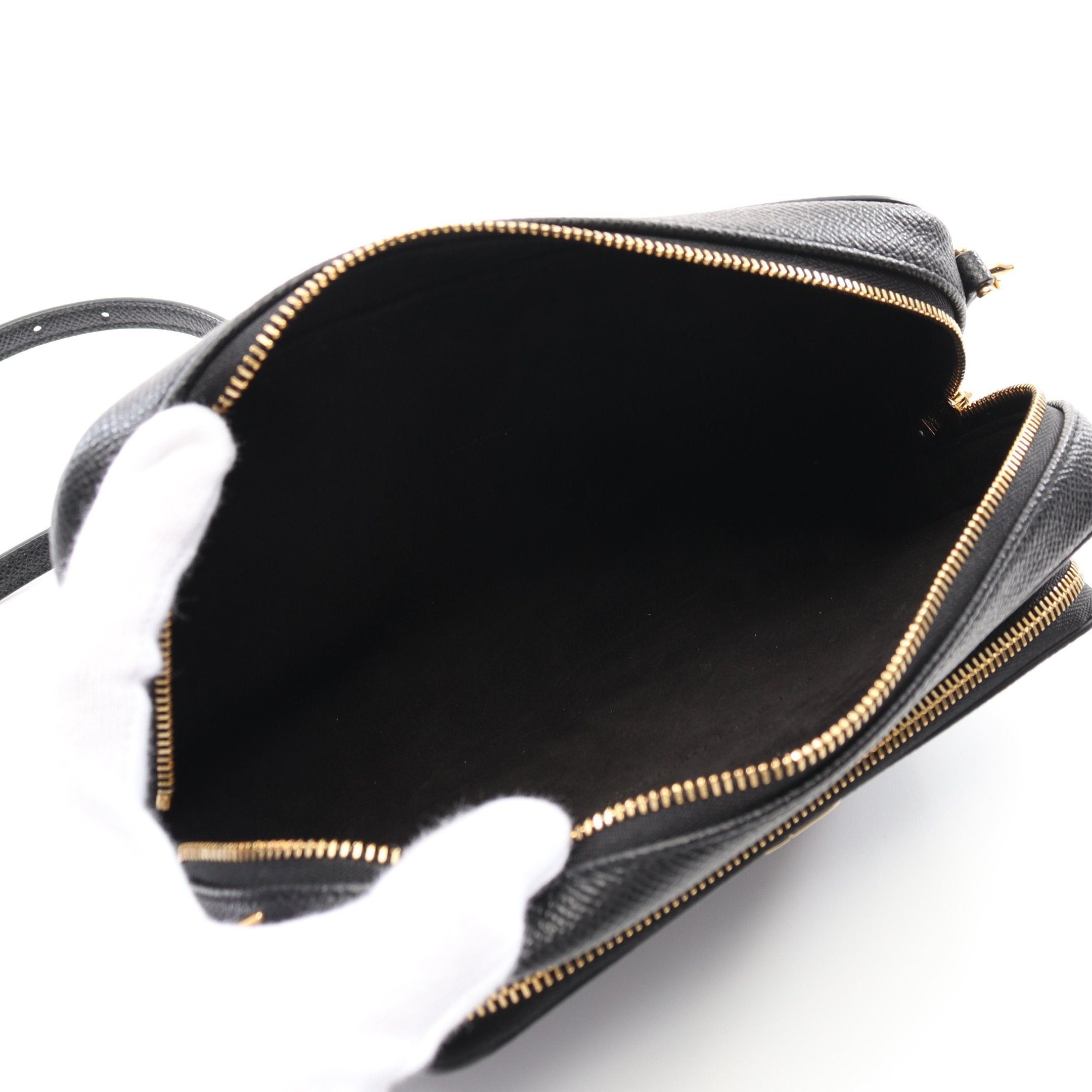 Dior Dior Karo Double Pouch Shoulder Bag Leather Black Size ONE SIZE - 3 Thumbnail