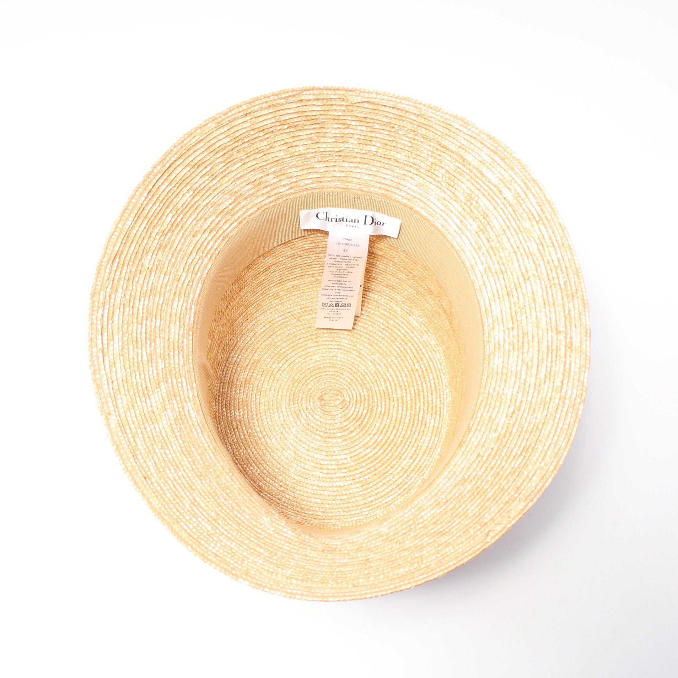 Dior Dior Dioresort Dio Resort Hat Straw Cotton Beige Navy Size ONE SIZE - 3 Thumbnail