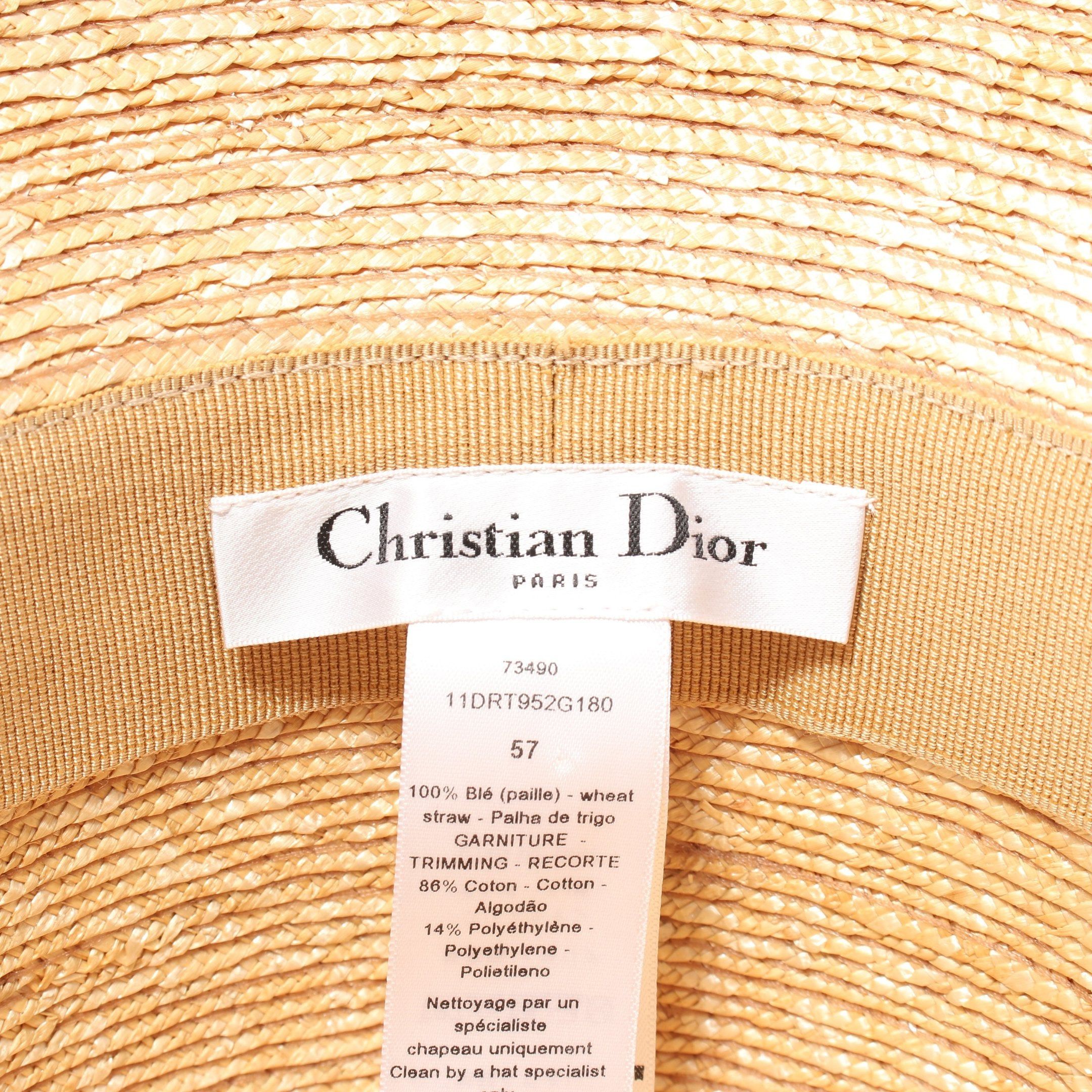 Dior Dior Dioresort Dio Resort Hat Straw Cotton Beige Navy Size ONE SIZE - 4 Thumbnail