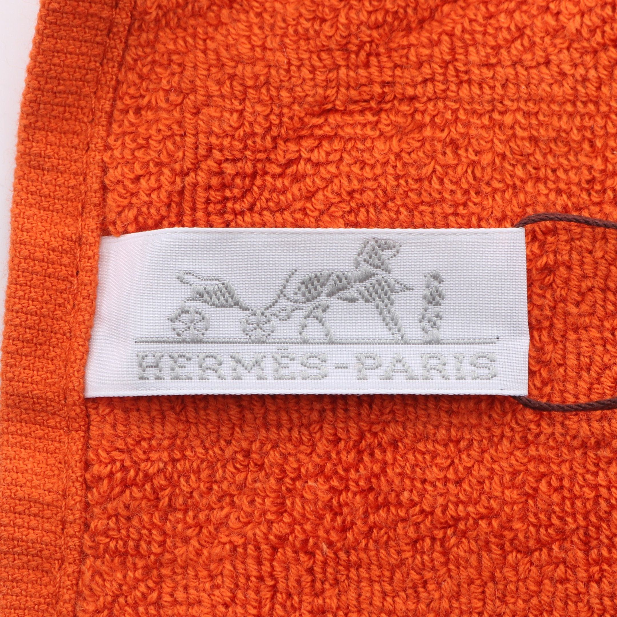 Hermes Hermes Carre Towel Stairs Cotton Orange Size ONE SIZE - 2 Thumbnail
