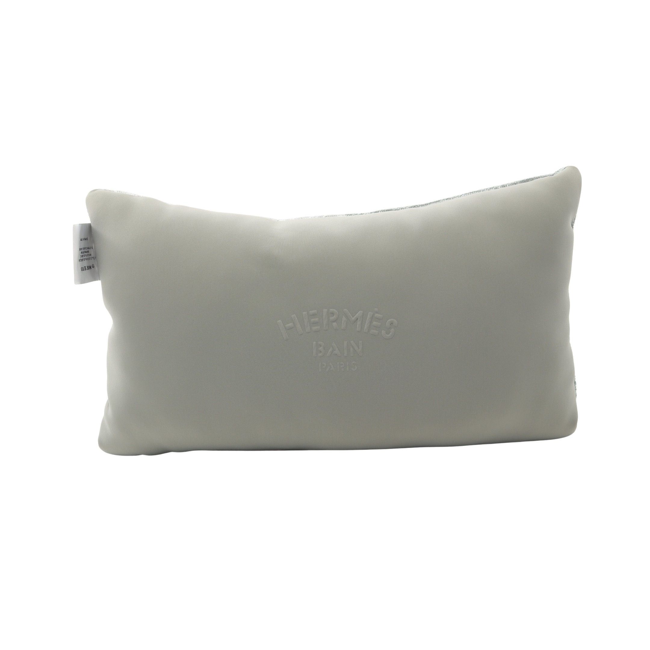 Hermes Hermes Yachting Pillow Accessory Nylon Cotton Gray White Size ONE SIZE - 2 Thumbnail