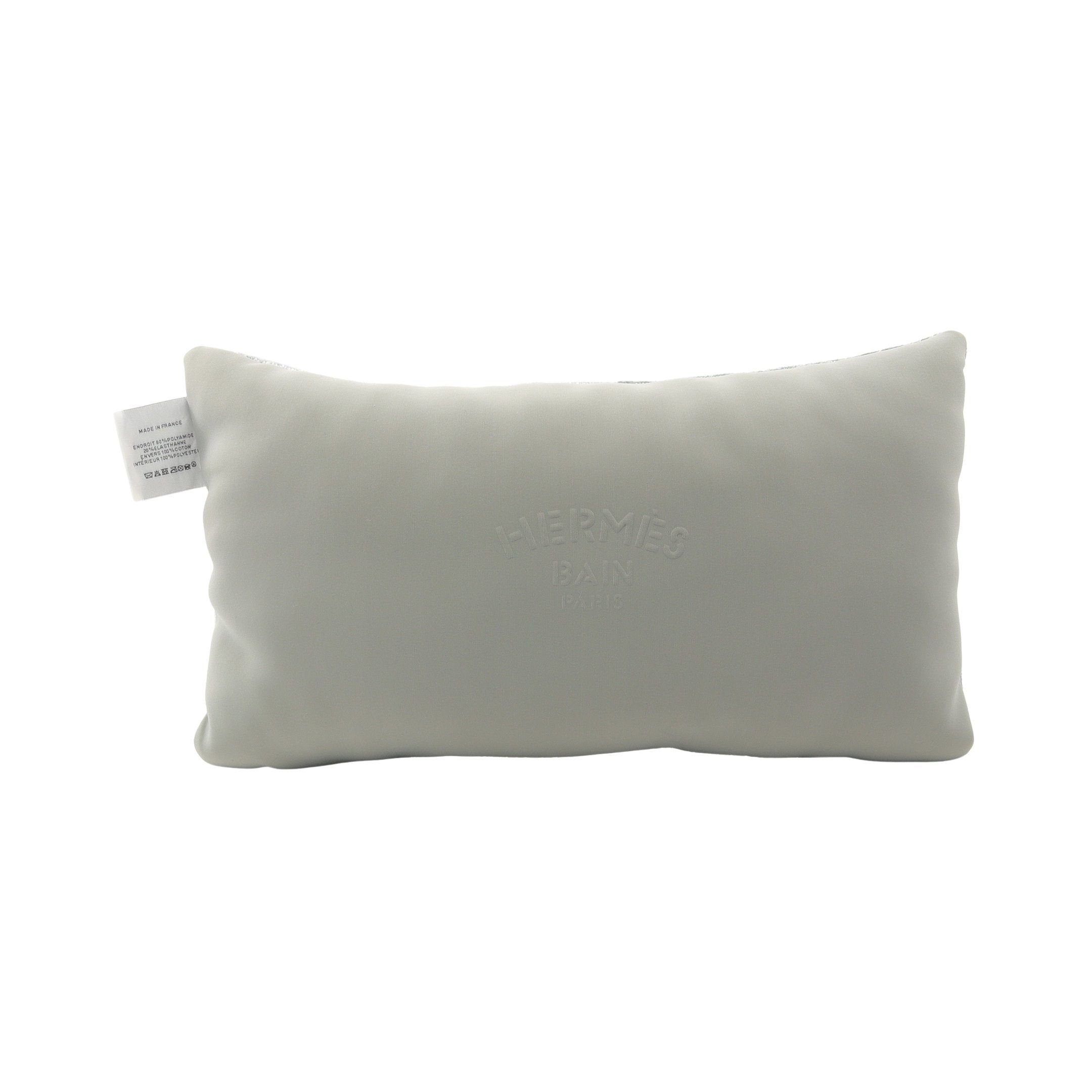 Hermes Hermes Yachting Pillow Accessory Nylon Cotton Gray White Size ONE SIZE - 2 Thumbnail