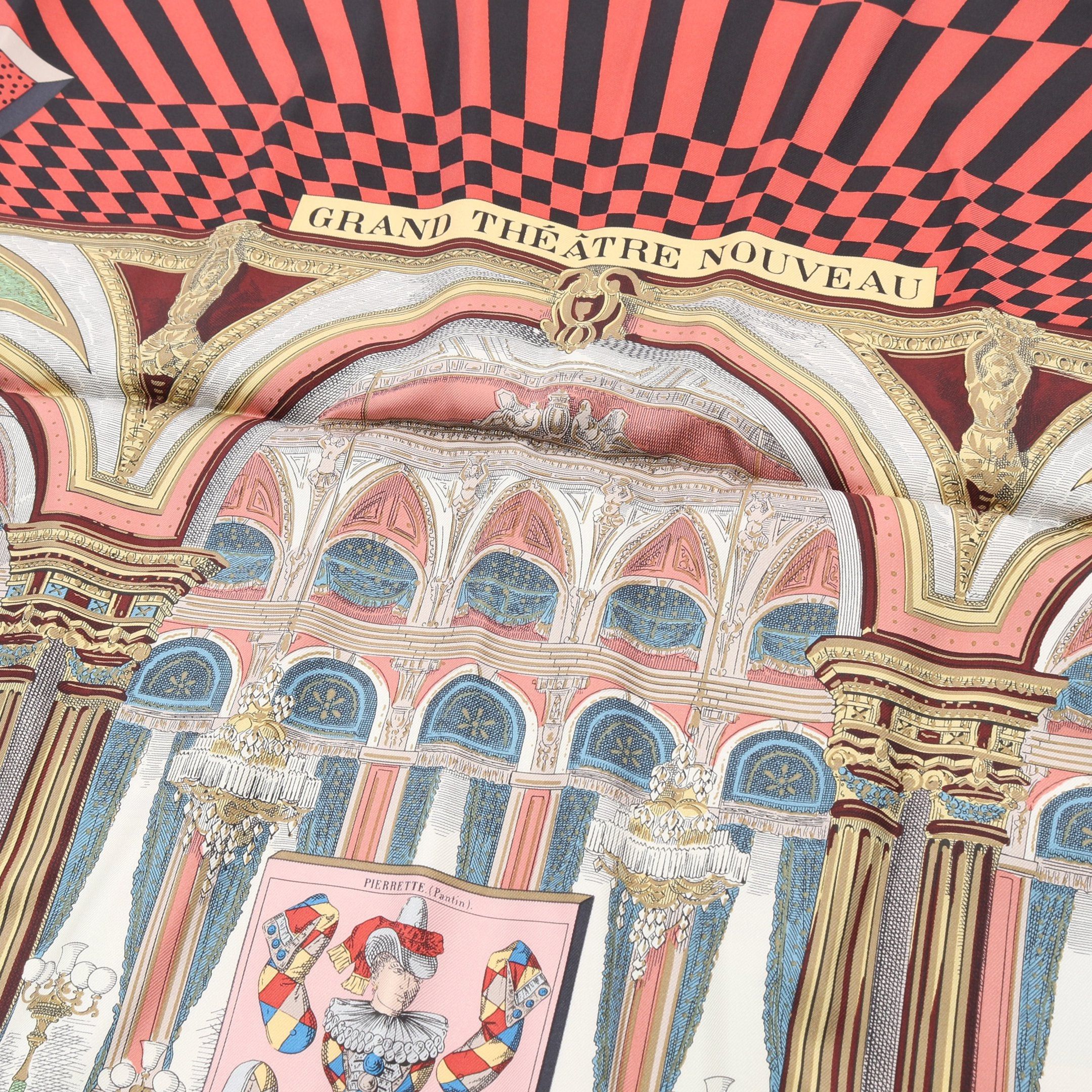 Hermes Hermes Carres 90 Grand Theatre Nouveau Scarf Silk Multicolor Size ONE SIZE - 4 Thumbnail