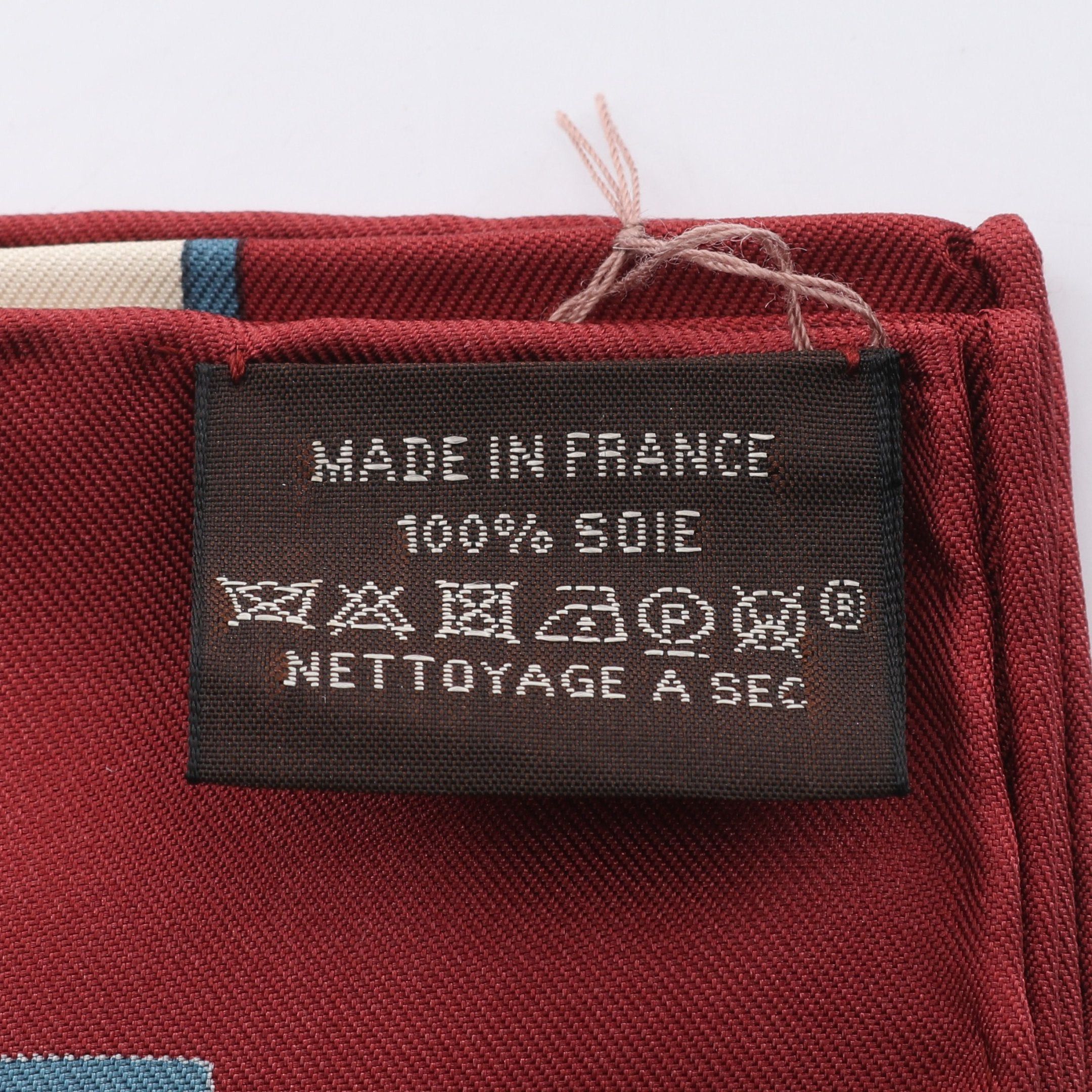 Hermes Hermes Carres 90 Lift Profile Scarf Silk Beige Burgundy Multicolor Size ONE SIZE - 3 Thumbnail