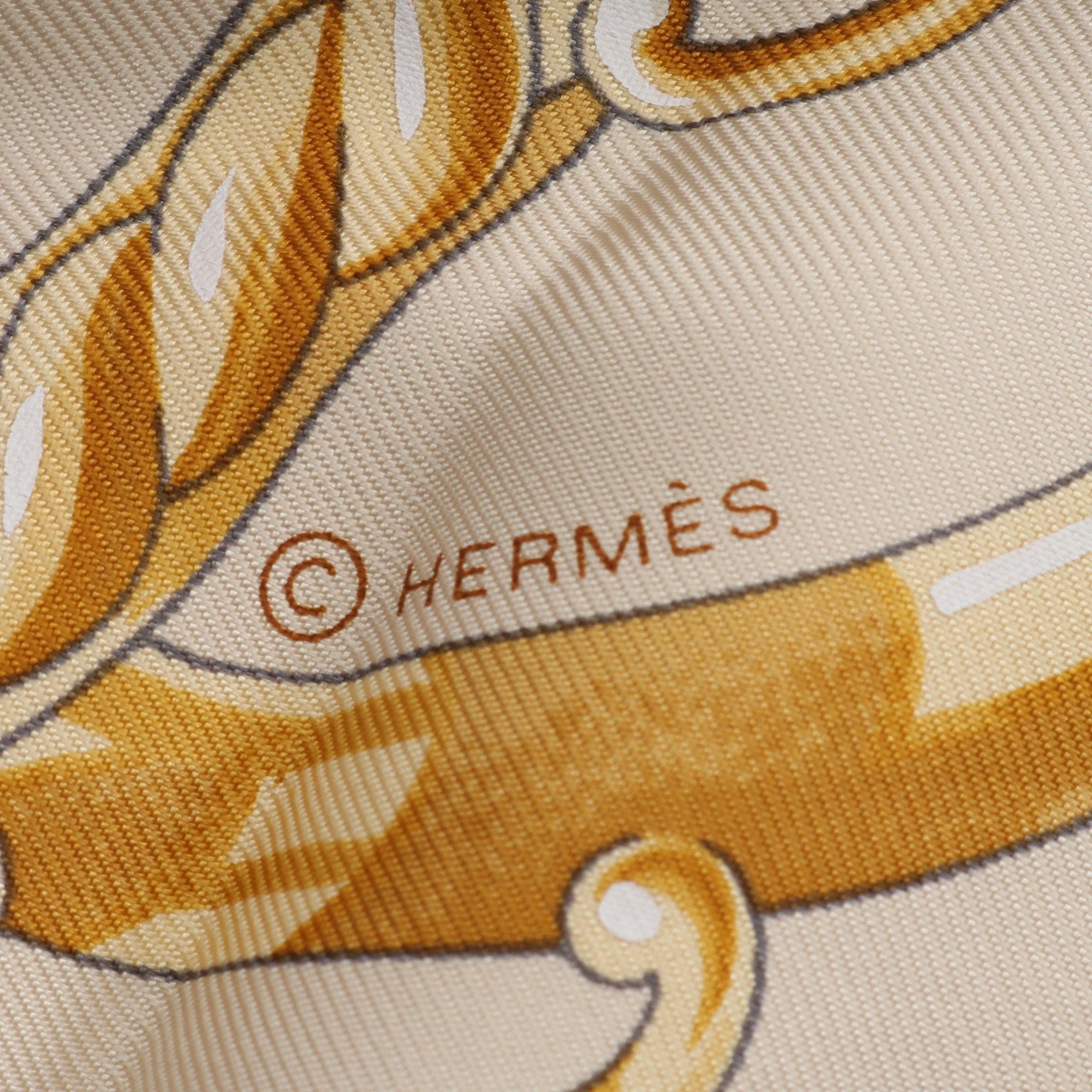 Hermes Hermes Carres 90 Lift Profile Scarf Silk Beige Burgundy Multicolor Size ONE SIZE - 2 Thumbnail