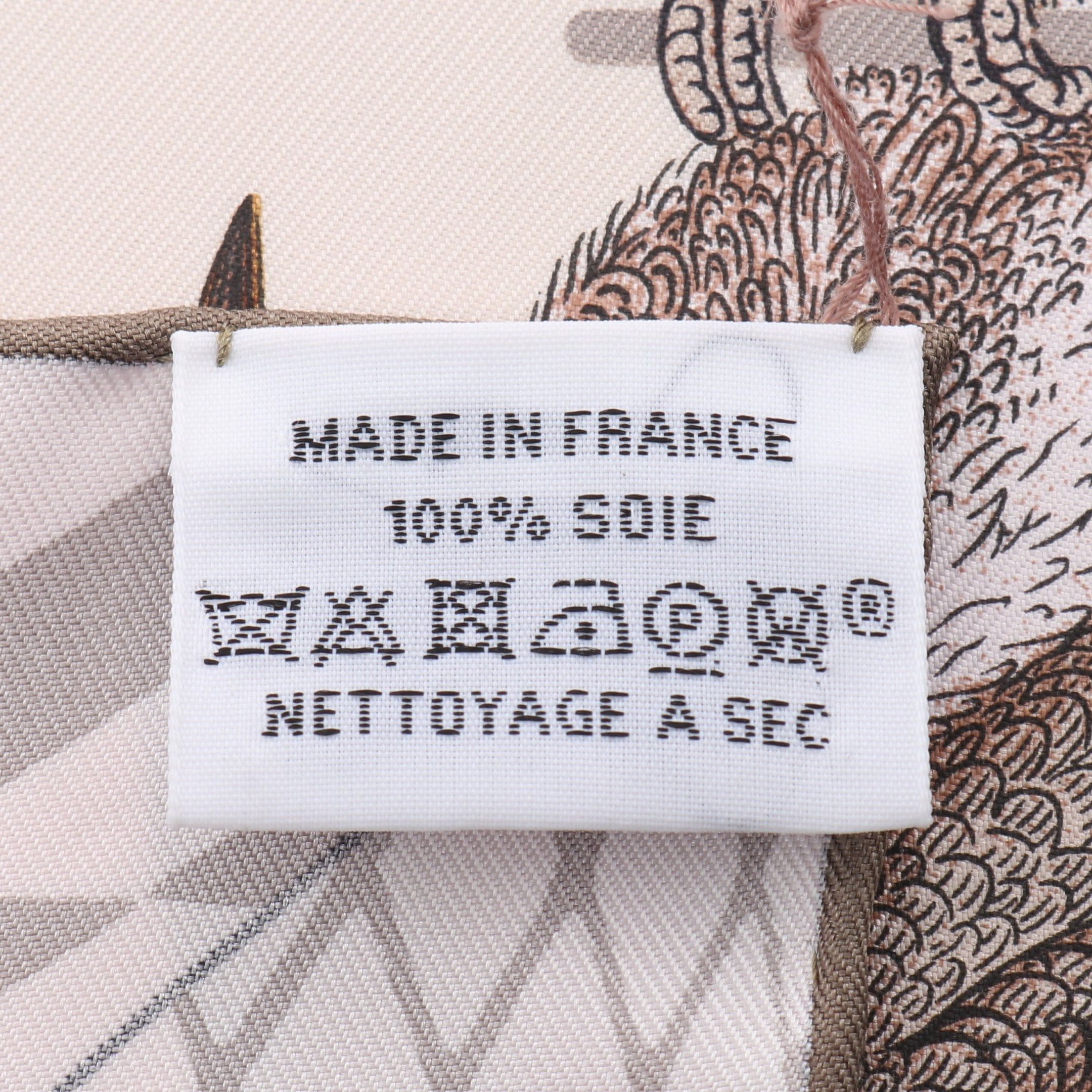 Hermes Hermes Carres 90 Grand Theatre Nouveau Scarf Silk Pink Gray Brown Multicolor Size ONE SIZE - 3 Thumbnail