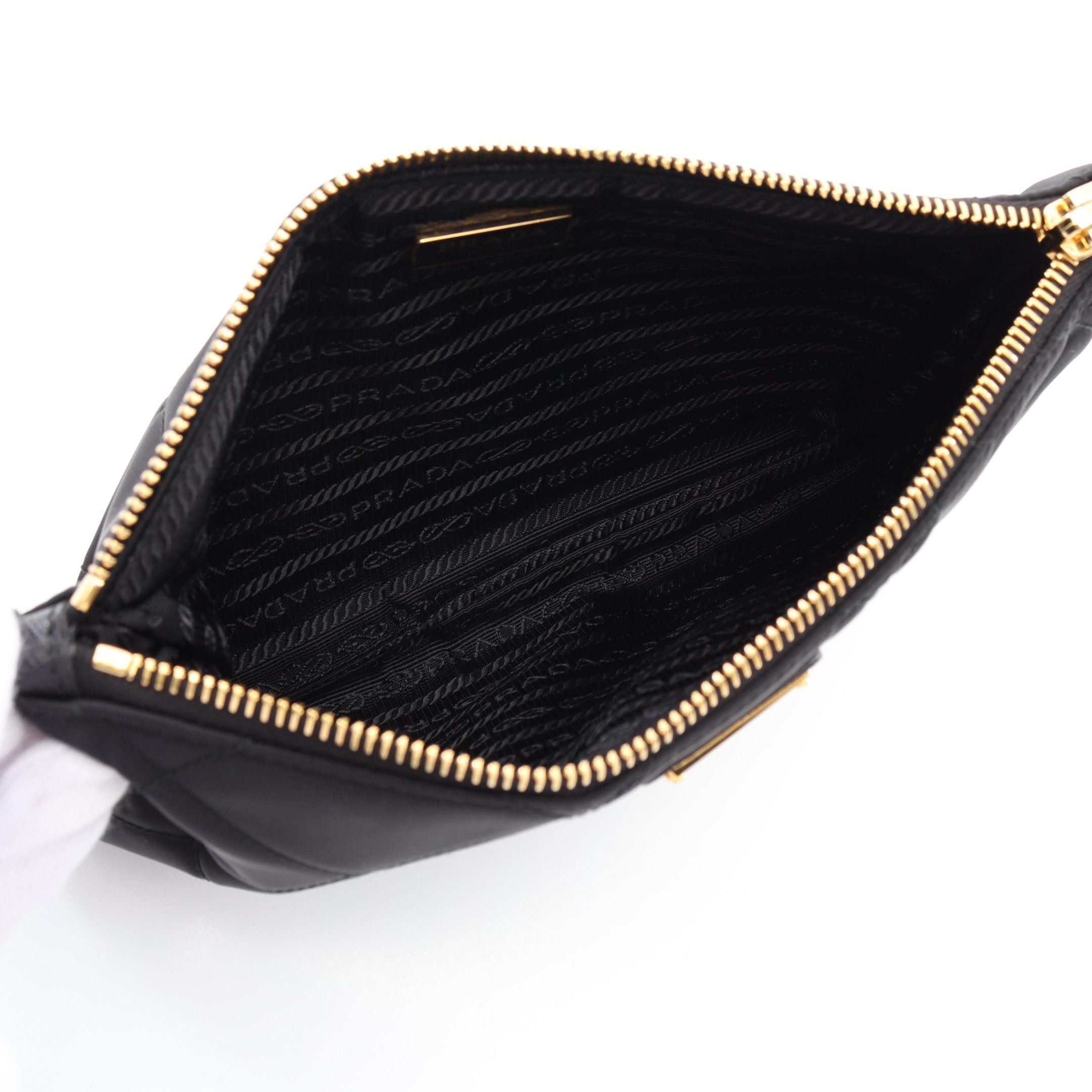 Prada Prada Re-Nylon Chain Handbag Nylon Saffiano Leather Black Size ONE SIZE - 3 Thumbnail