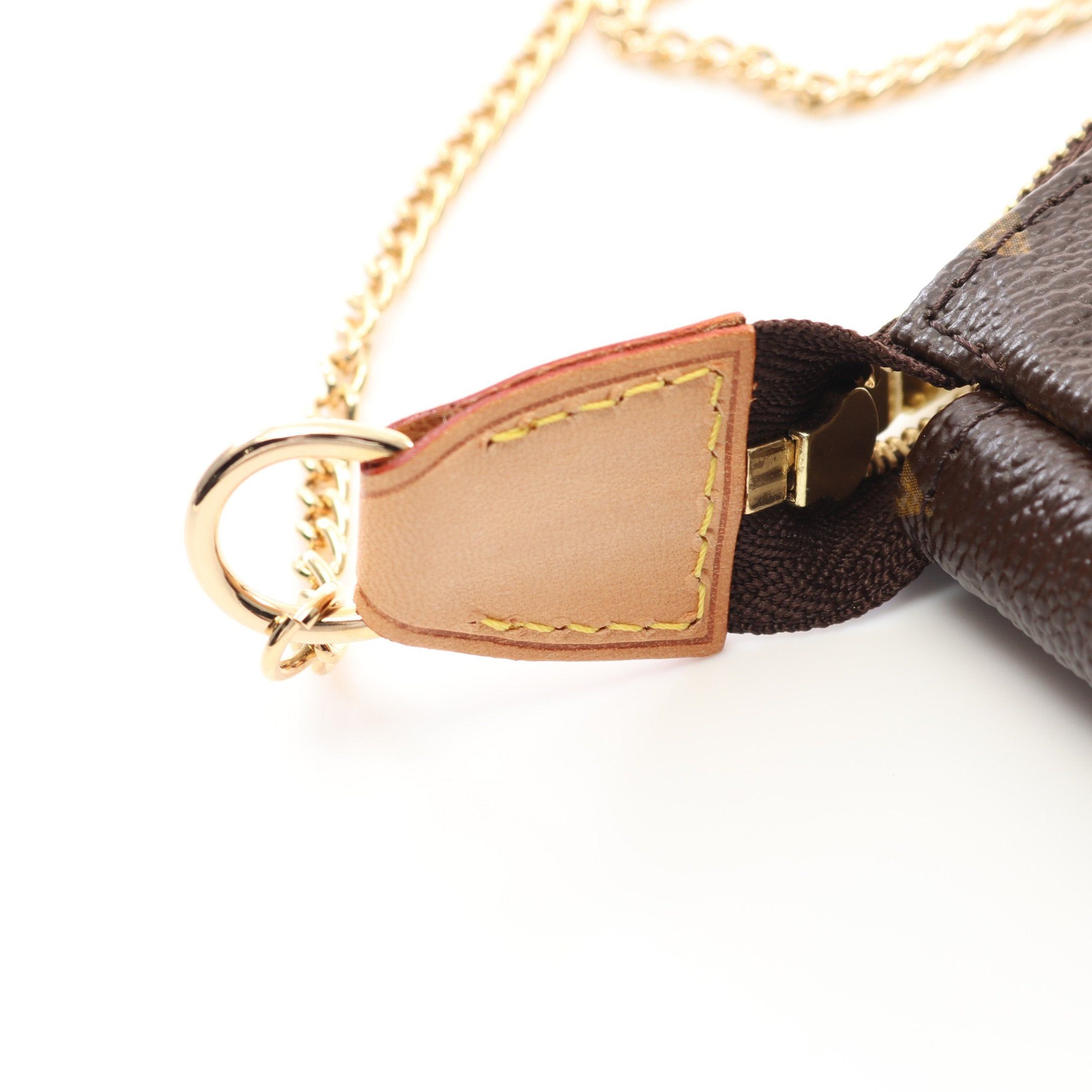 Louis Vuitton Louis Vuitton Mini Pochette Accessoires Monogram Chain Handbag Leather Brown Size ONE SIZE - 6 Thumbnail