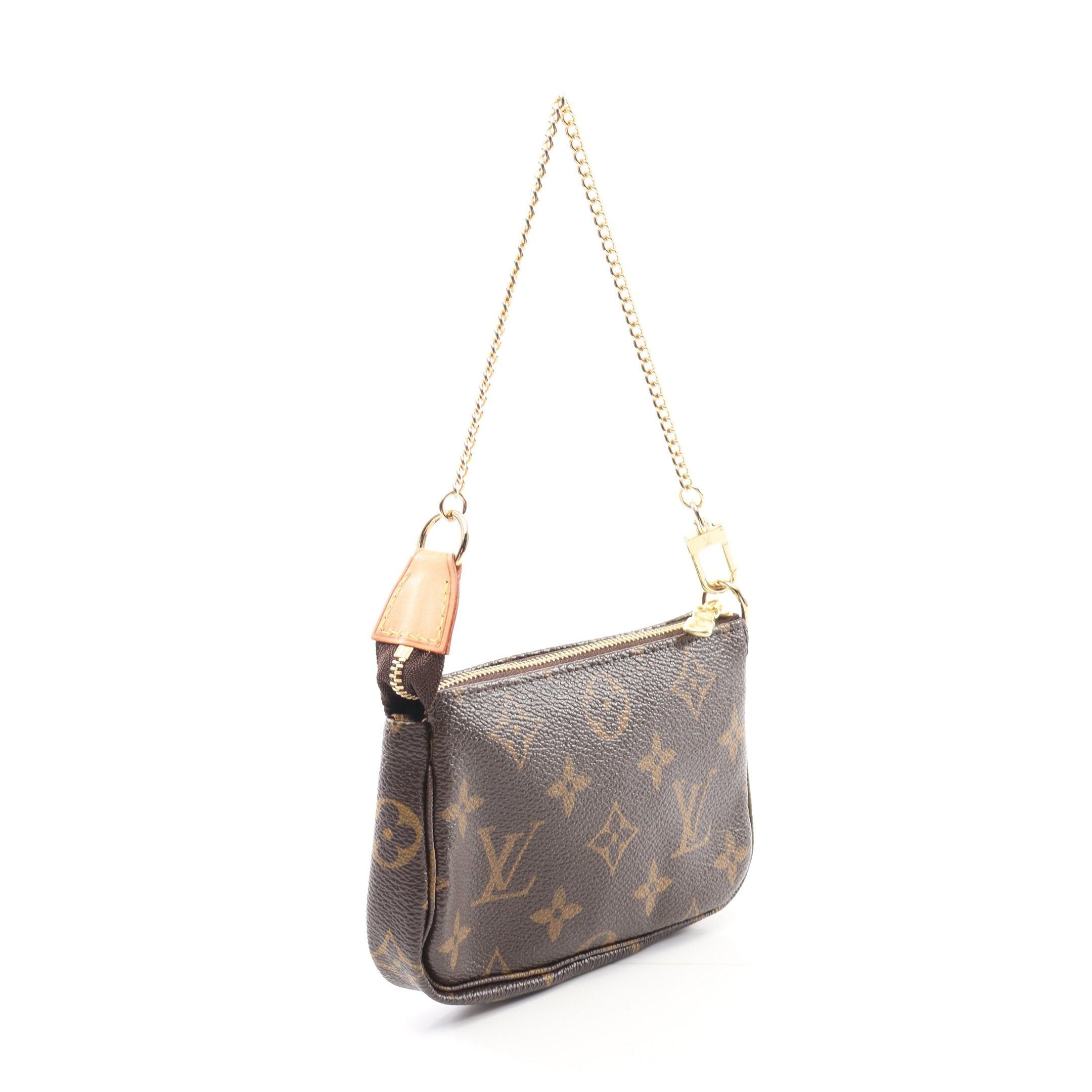 Louis Vuitton Louis Vuitton Mini Pochette Accessoires Monogram Chain Handbag Leather Brown Size ONE SIZE - 2 Thumbnail