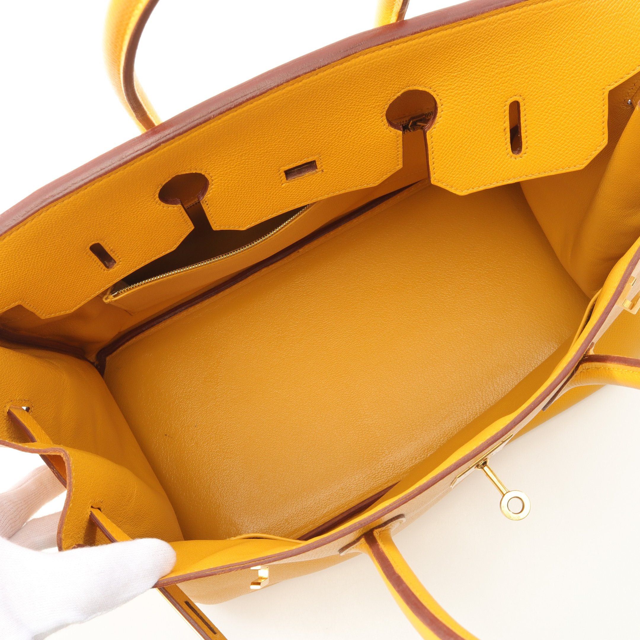 Hermes Hermes Birkin 35 Jaune Doll Handbag Veau Epsom Yellow Gold Hardware Stamp (Manufactured Around 2002) Size ONE SIZE - 3 Thumbnail
