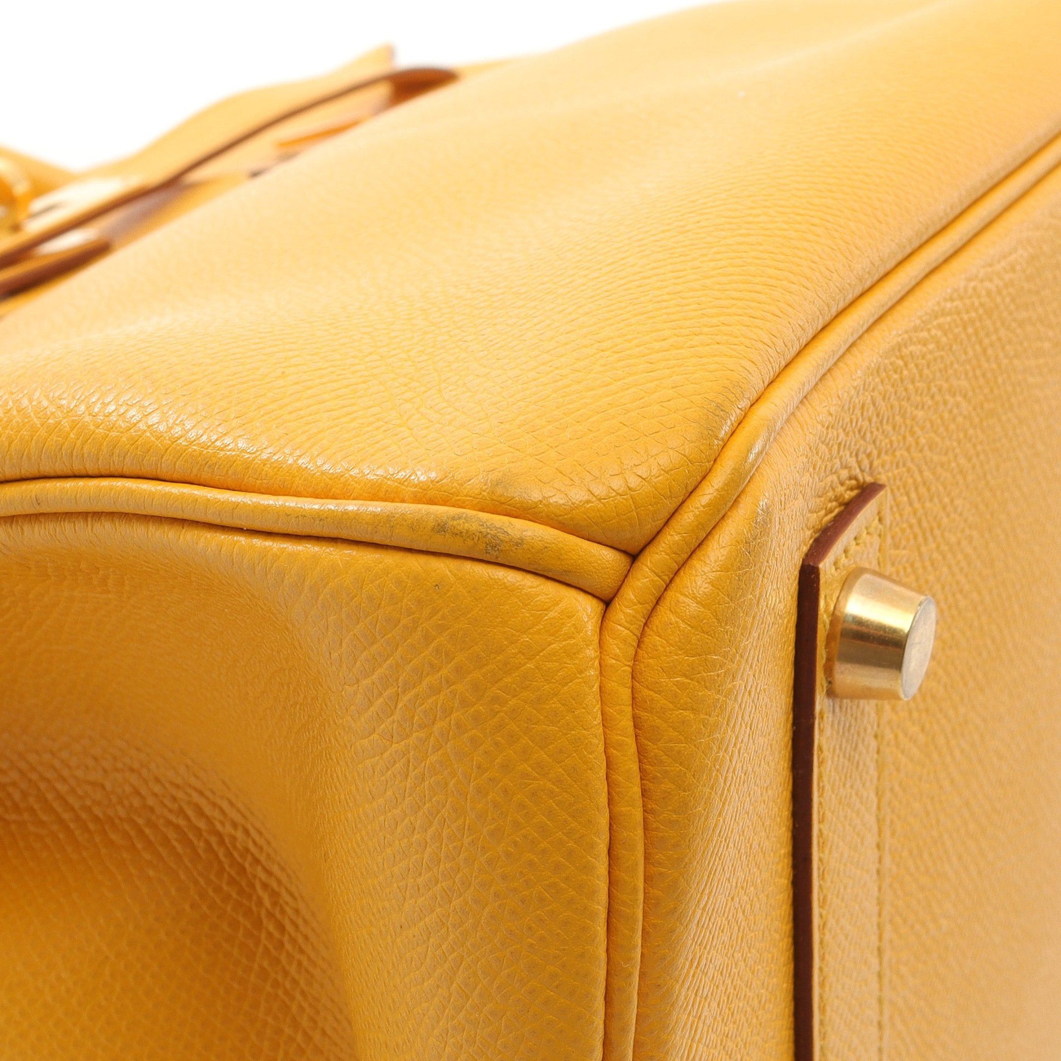 Hermes Hermes Birkin 35 Jaune Doll Handbag Veau Epsom Yellow Gold Hardware Stamp (Manufactured Around 2002) Size ONE SIZE - 10 Thumbnail