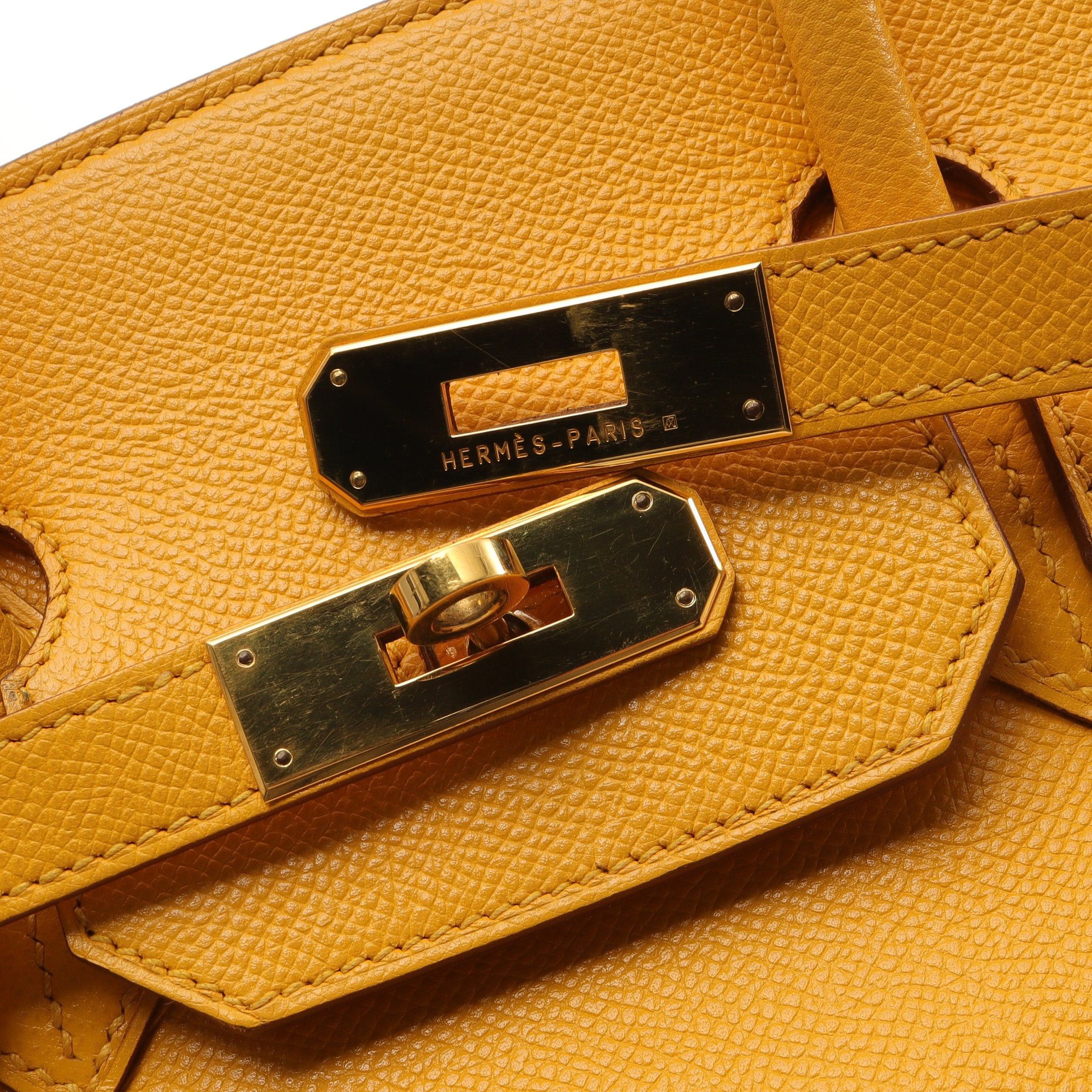 Hermes Hermes Birkin 35 Jaune Doll Handbag Veau Epsom Yellow Gold Hardware Stamp (Manufactured Around 2002) Size ONE SIZE - 8 Thumbnail